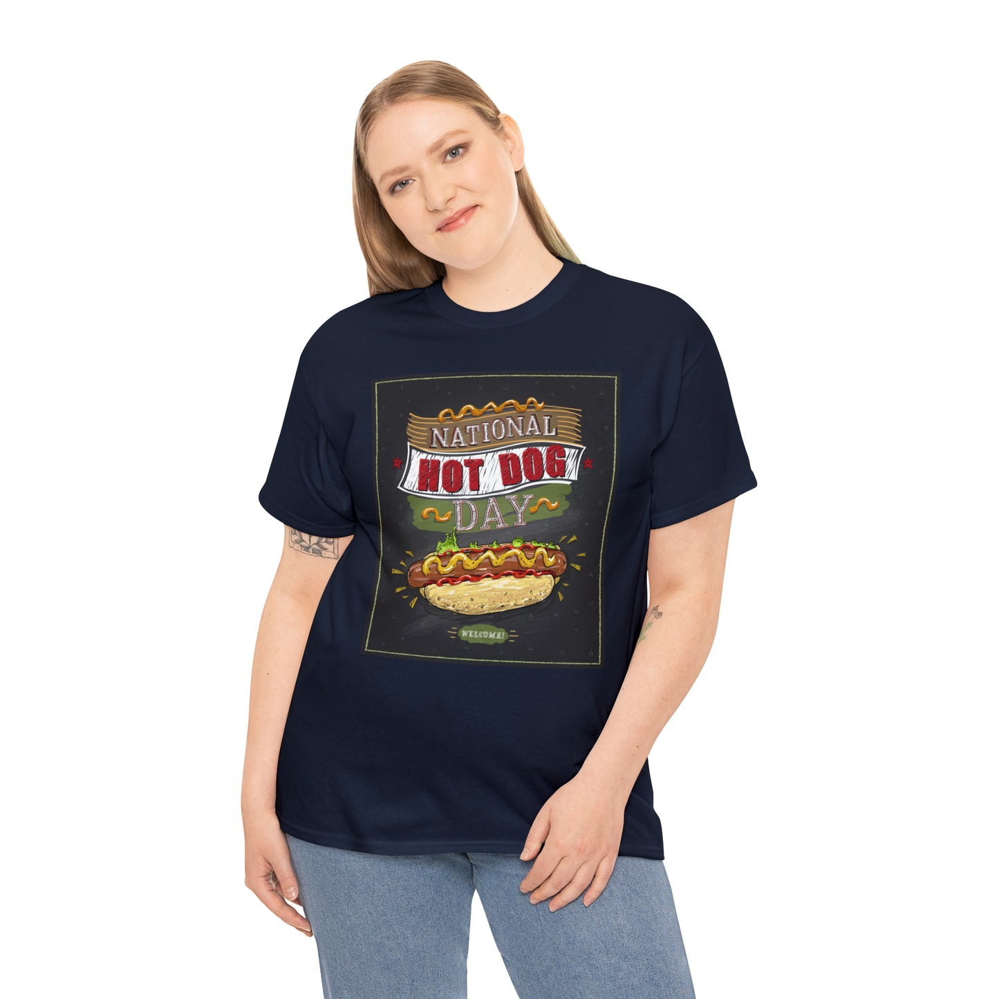 National Hot Dog Day Unisex Heavy Cotton Tee Express Delivery in Continental US