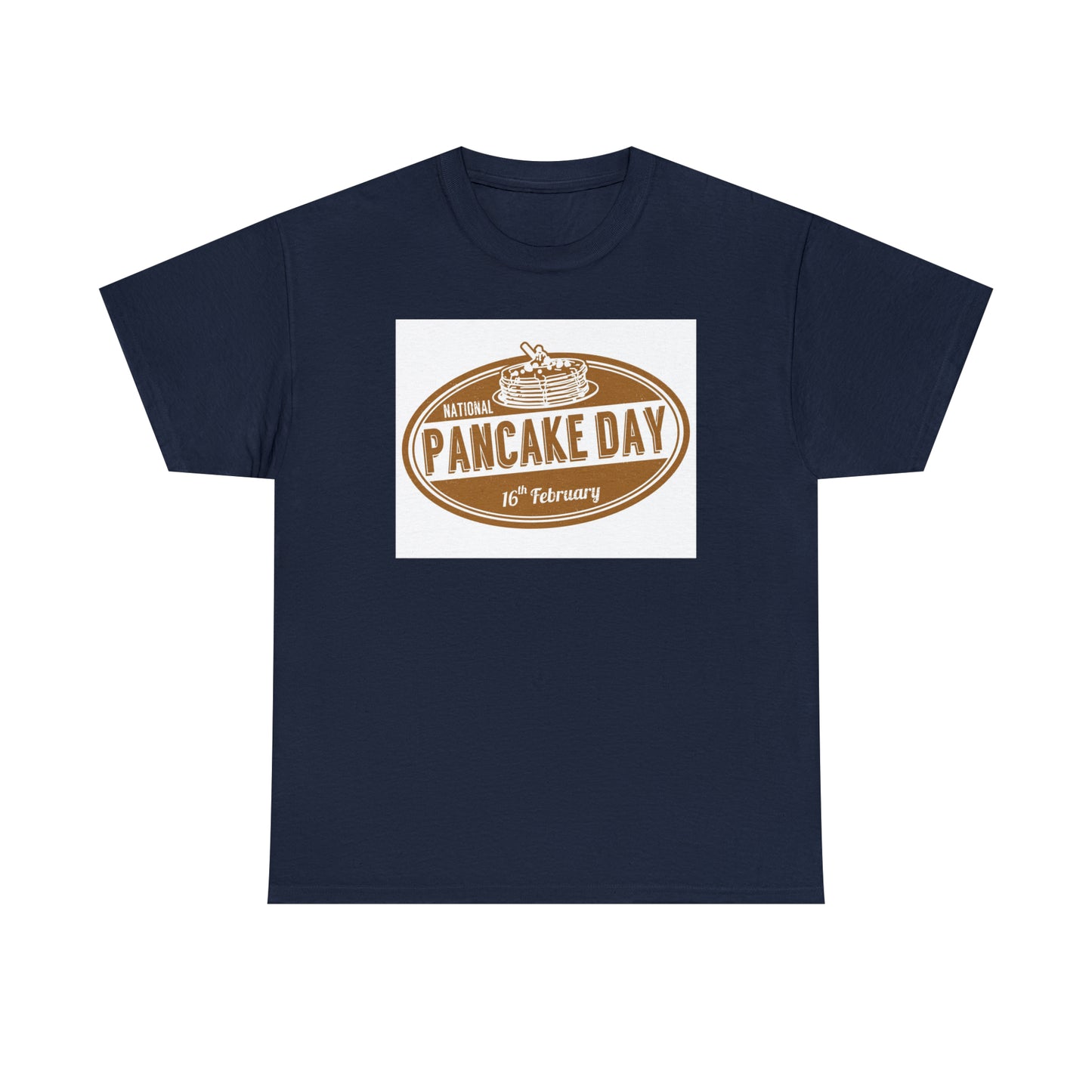 National Pancake Day Unisex Heavy Cotton Tee Express Delivery in Continental US