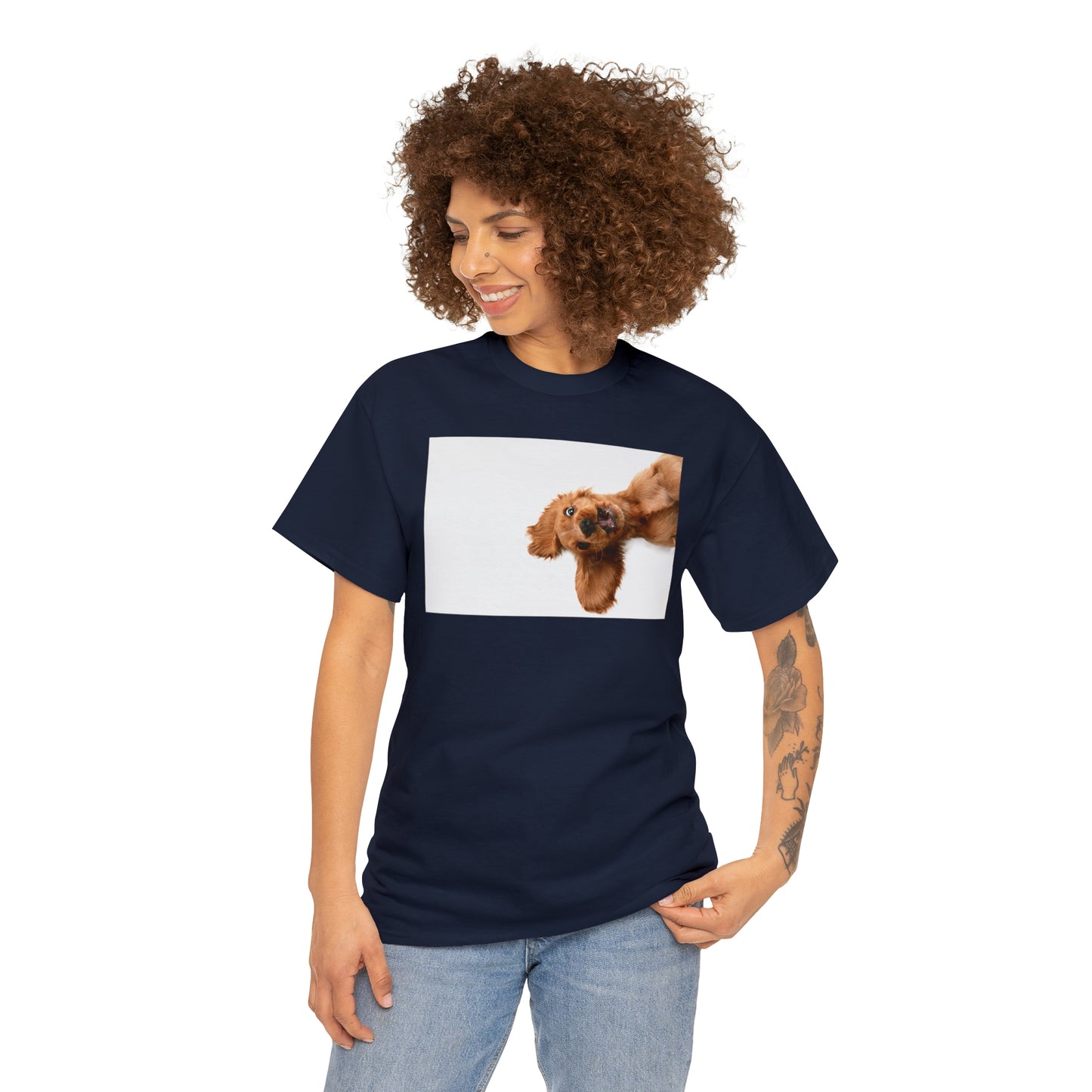Sideview Puppy Unisex Heavy Cotton Tee Express Delivery in Continental US
