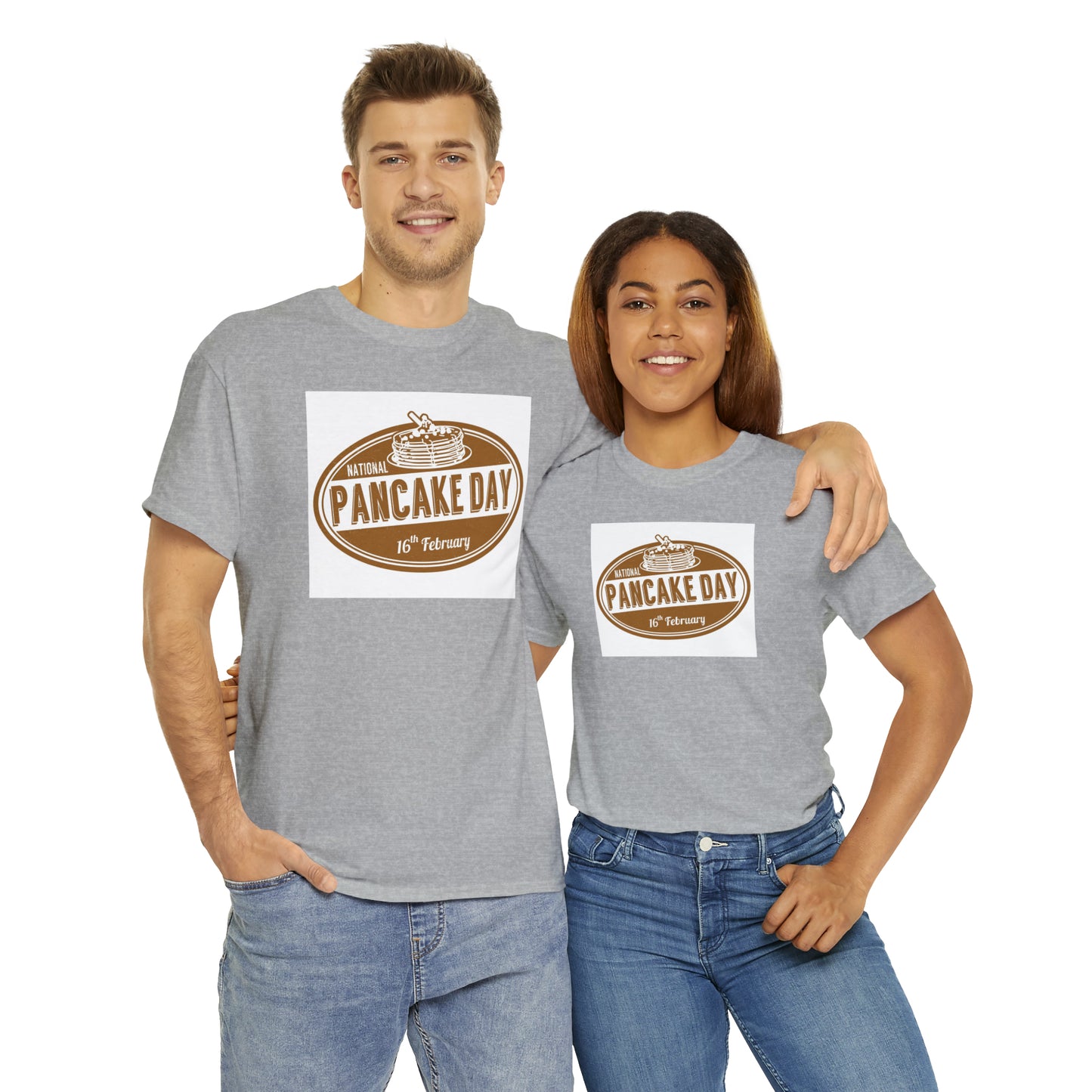 National Pancake Day Unisex Heavy Cotton Tee Express Delivery in Continental US