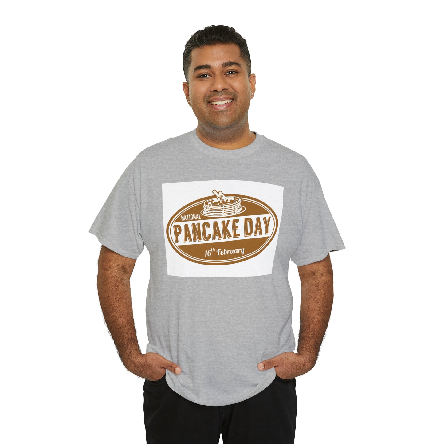 National Pancake Day Unisex Heavy Cotton Tee Express Delivery in Continental US