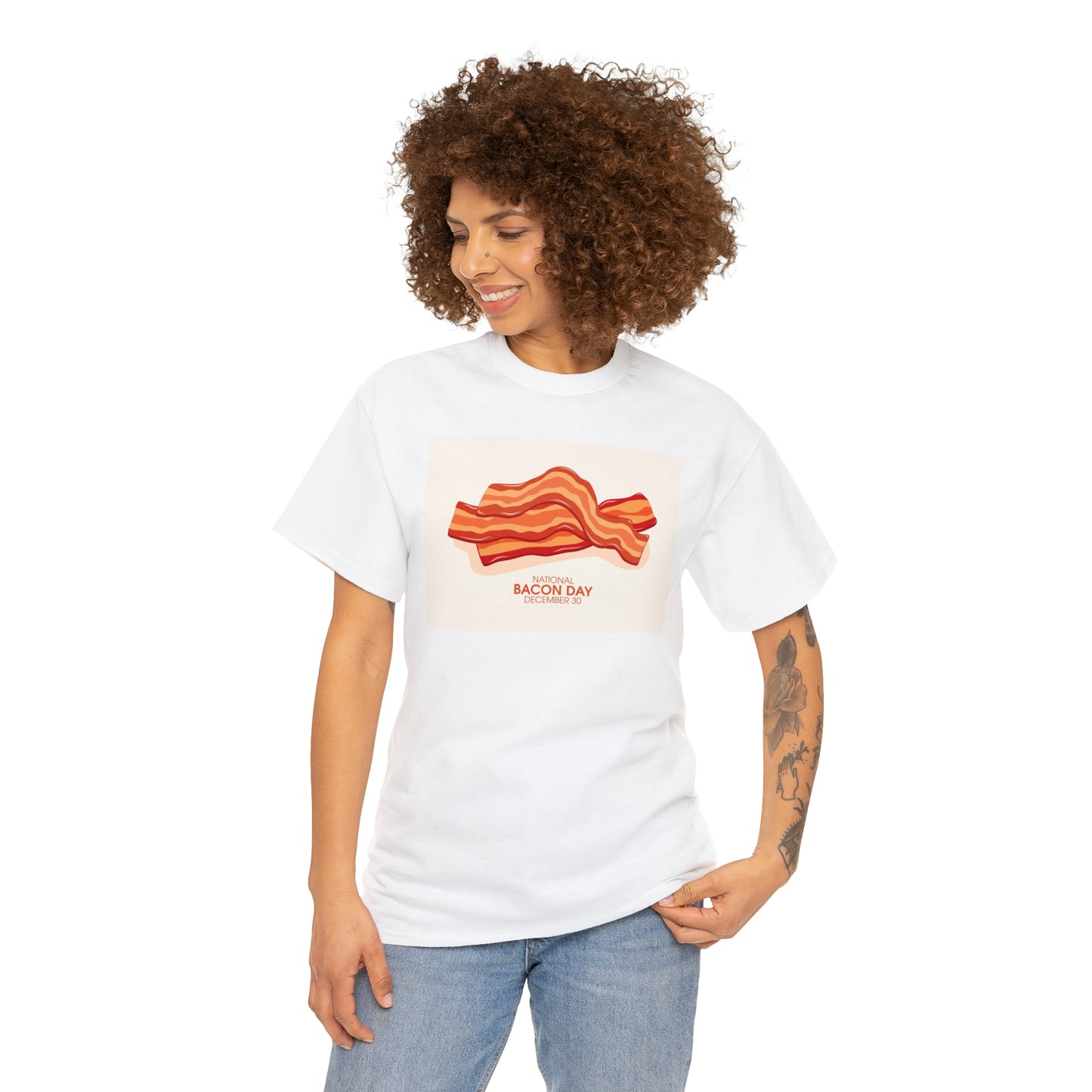 National Bacon Day Unisex Heavy Cotton Tee Express Delivery in Continental US