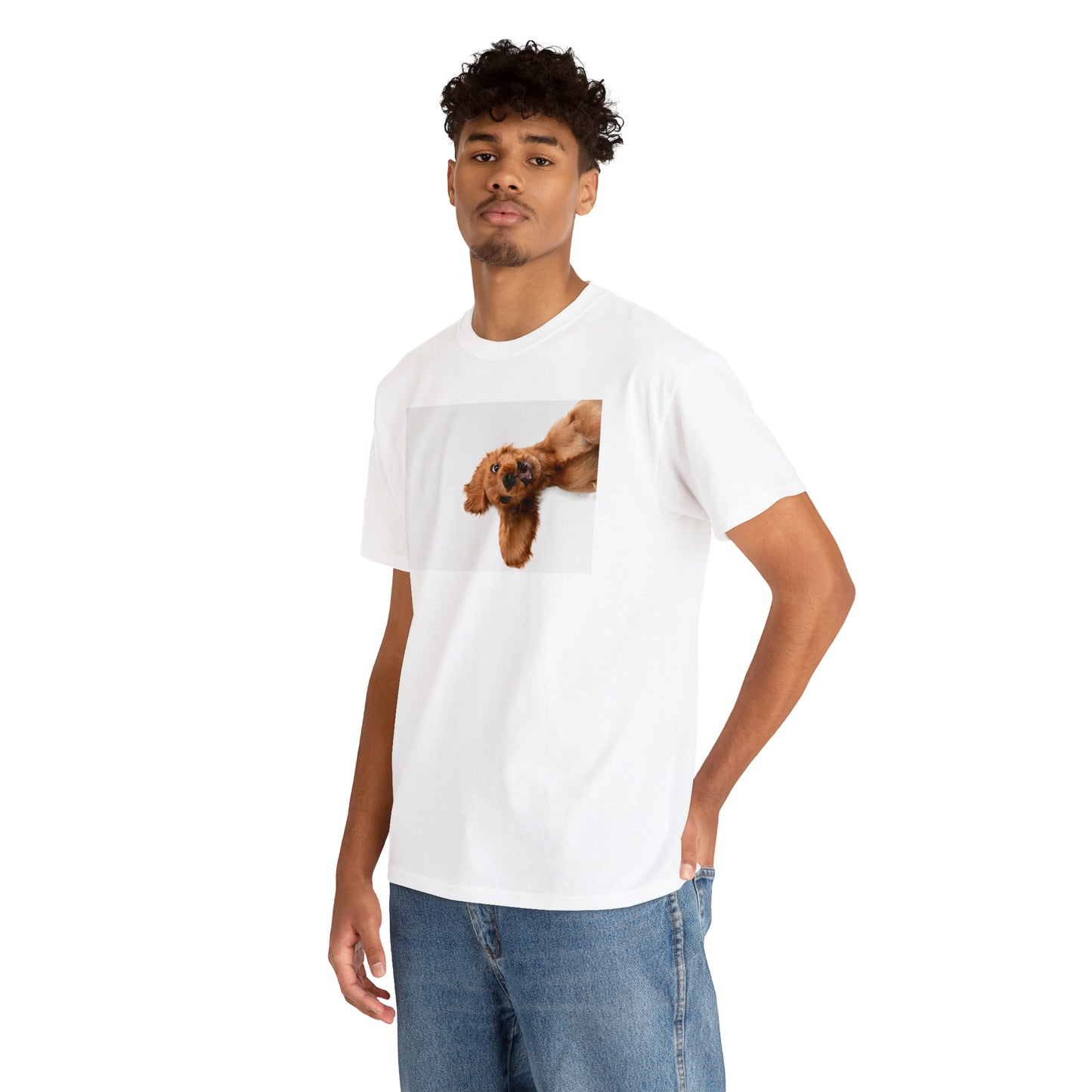 Sideview Puppy Unisex Heavy Cotton Tee Express Delivery in Continental US