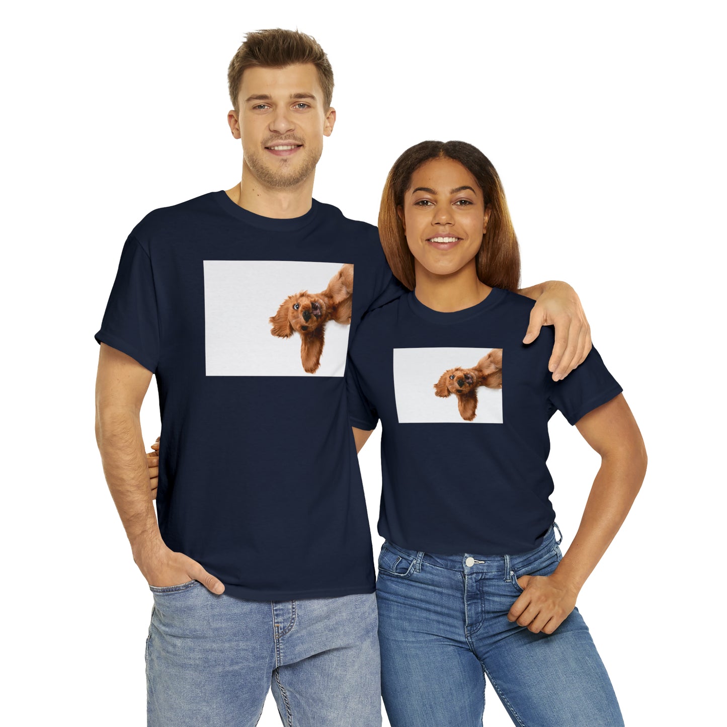 Sideview Puppy Unisex Heavy Cotton Tee Express Delivery in Continental US