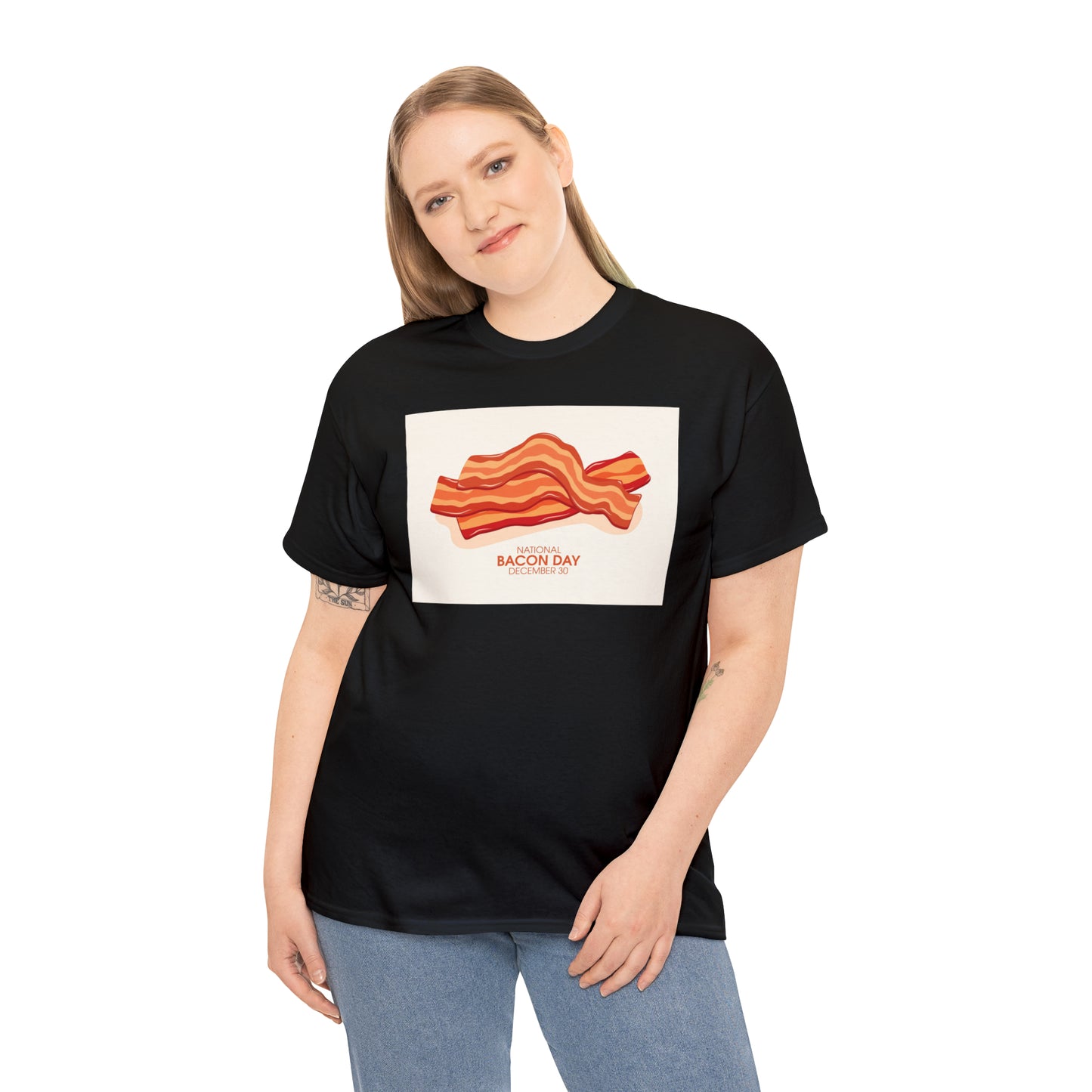 National Bacon Day Unisex Heavy Cotton Tee Express Delivery in Continental US