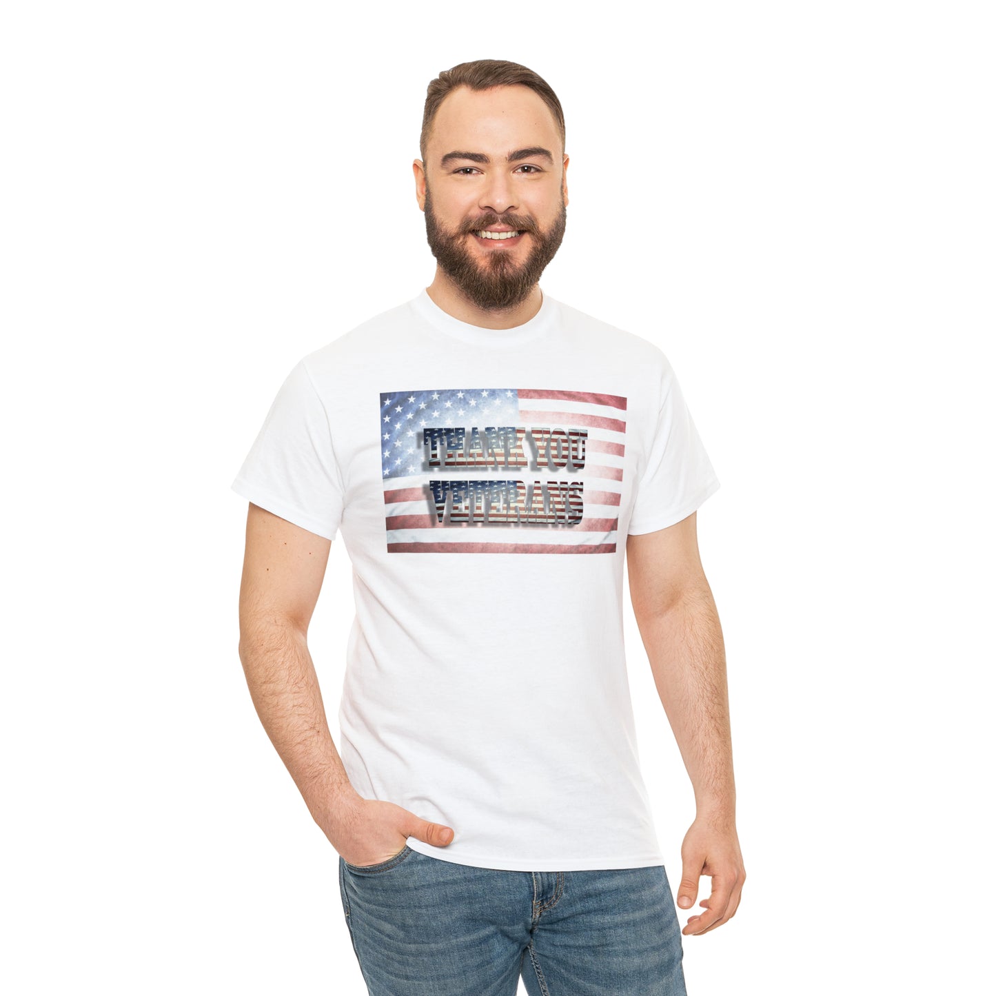 Military Appreciation-Thank You Veterans Unisex Heavy Cotton Tee Express Shipping