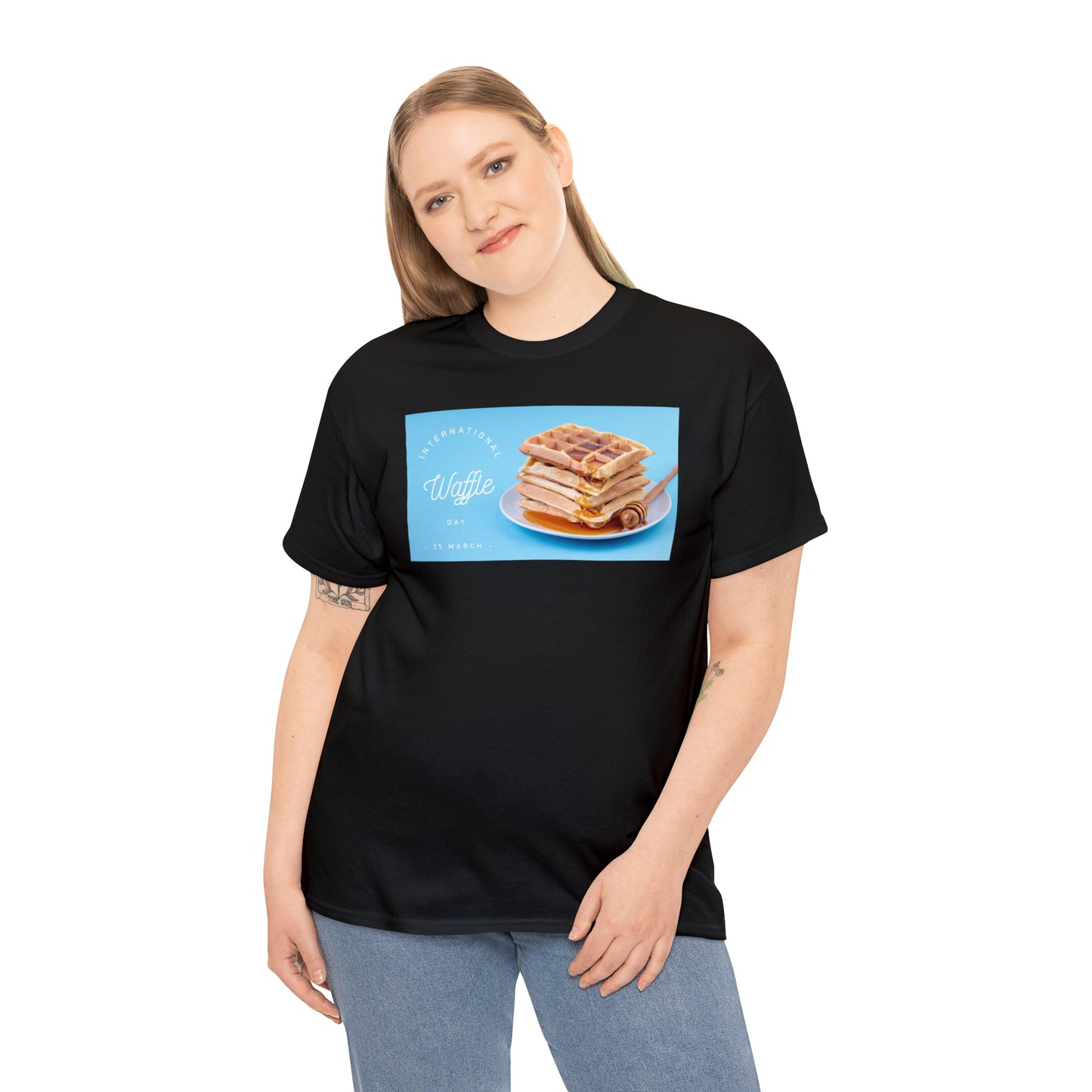 National Waffle Day Unisex Heavy Cotton Tee Express Delivery in Continental US