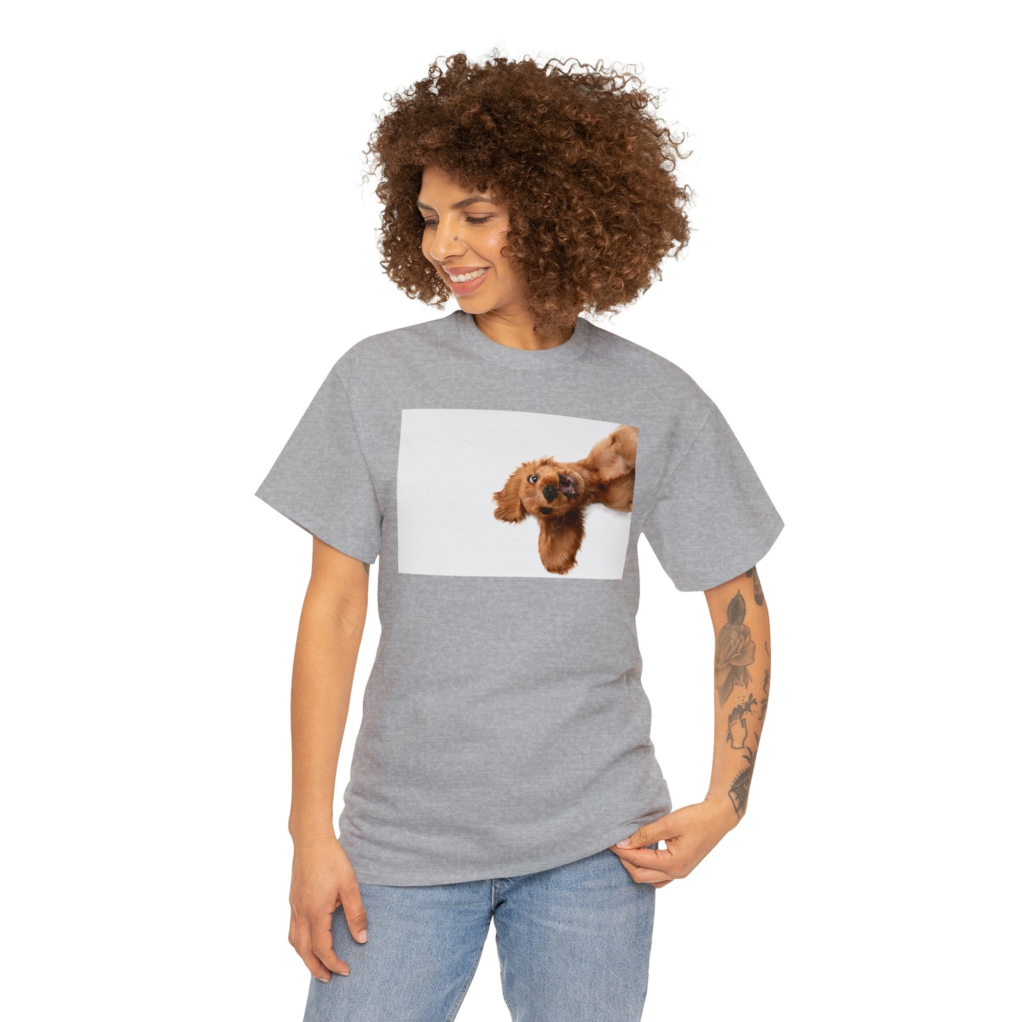Sideview Puppy Unisex Heavy Cotton Tee Express Delivery in Continental US