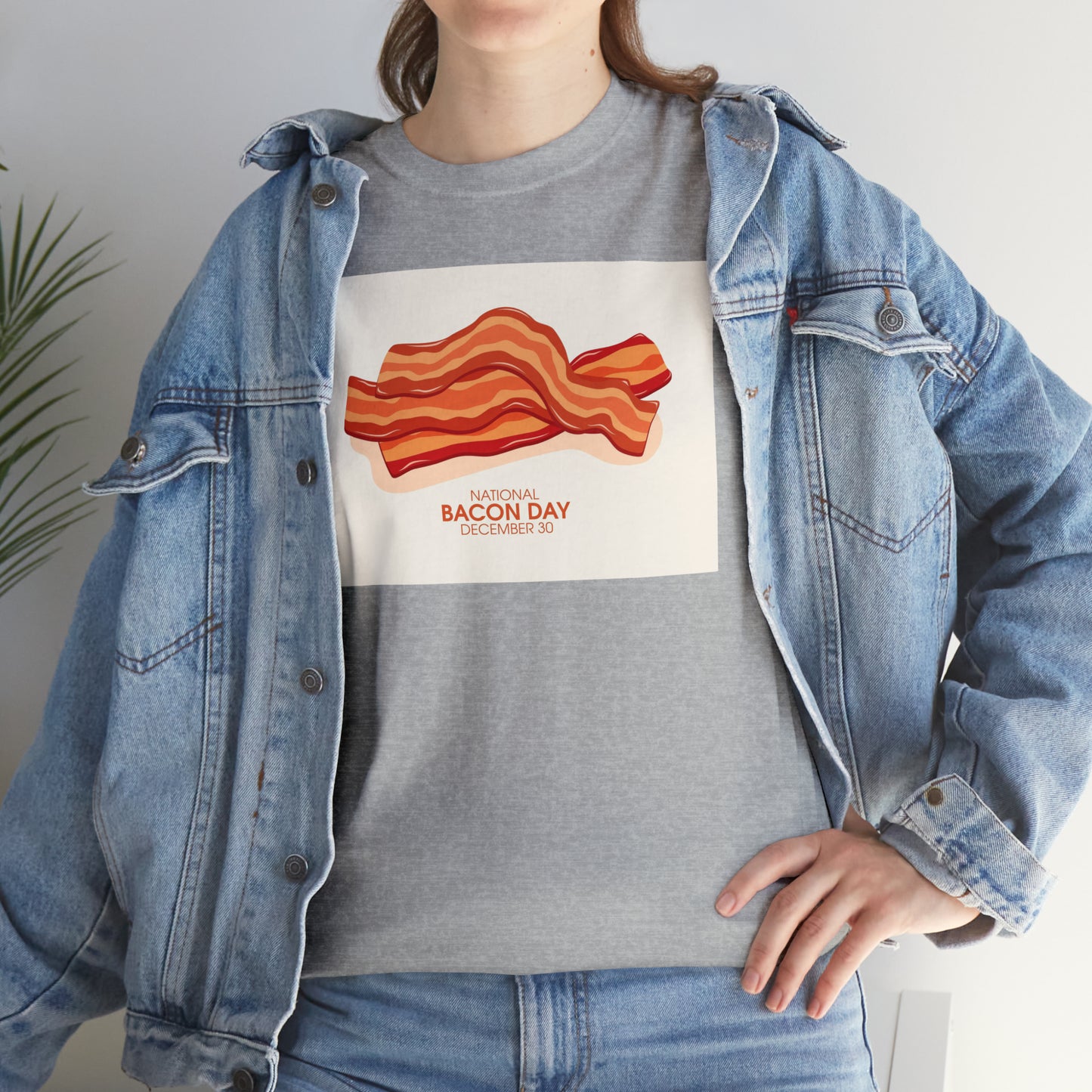 National Bacon Day Unisex Heavy Cotton Tee Express Delivery in Continental US
