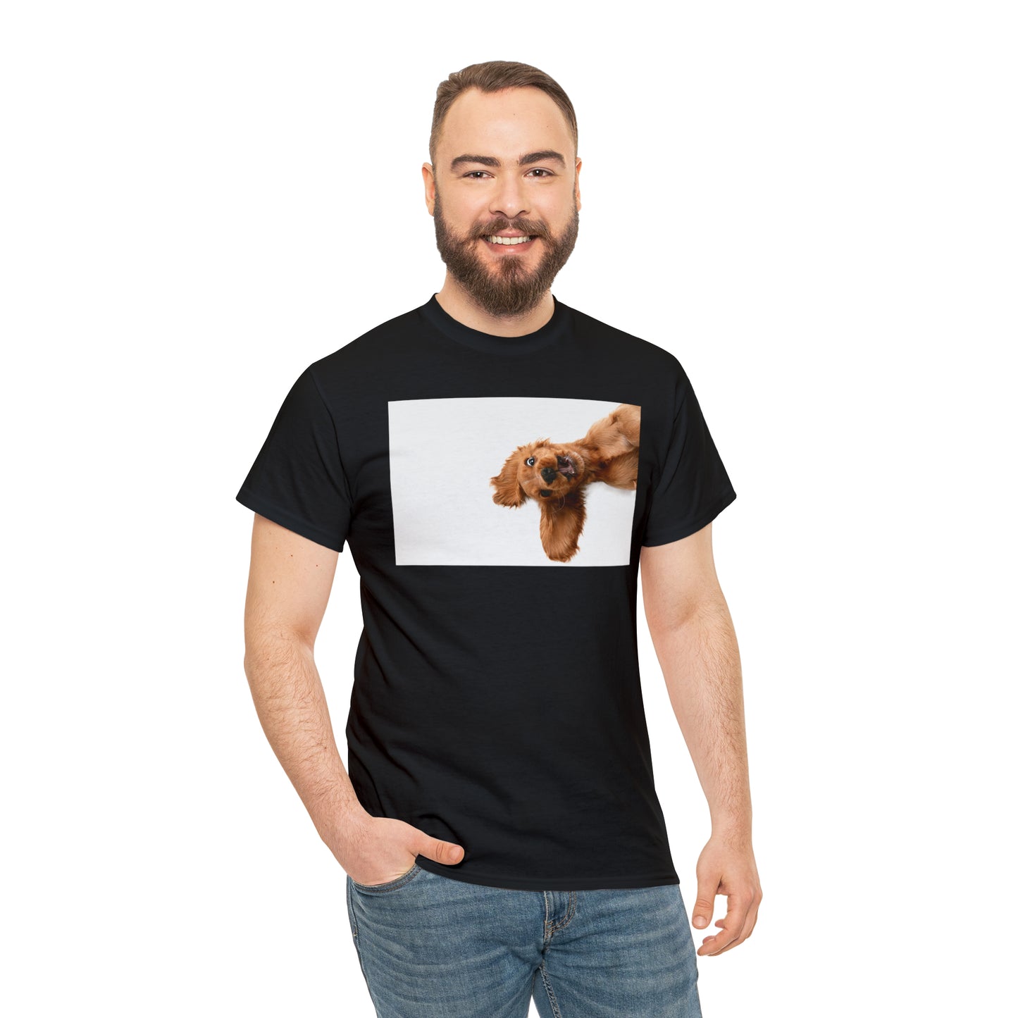 Sideview Puppy Unisex Heavy Cotton Tee Express Delivery in Continental US