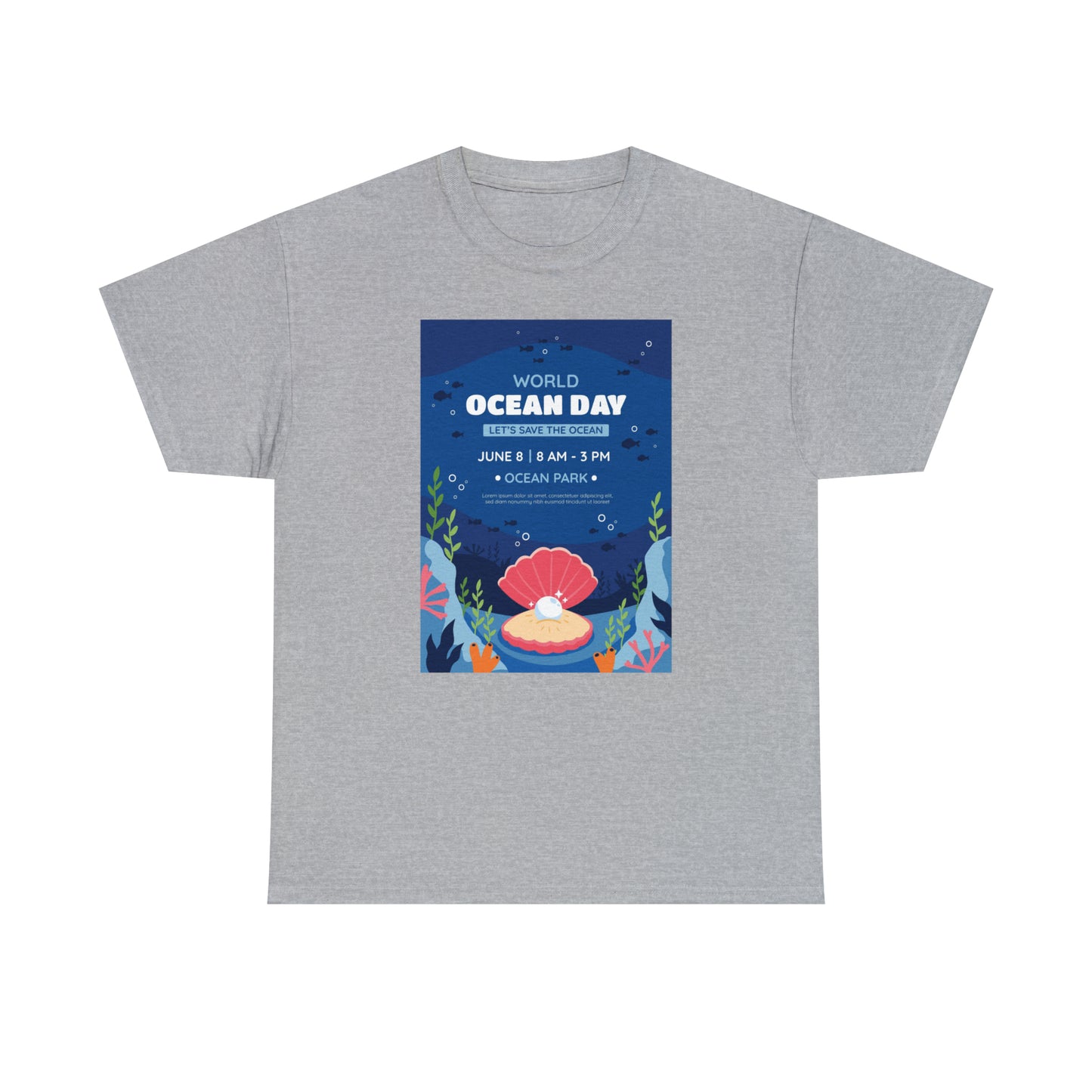 World Ocean Day Unisex Heavy Cotton Tee Express Delivery in Continental US