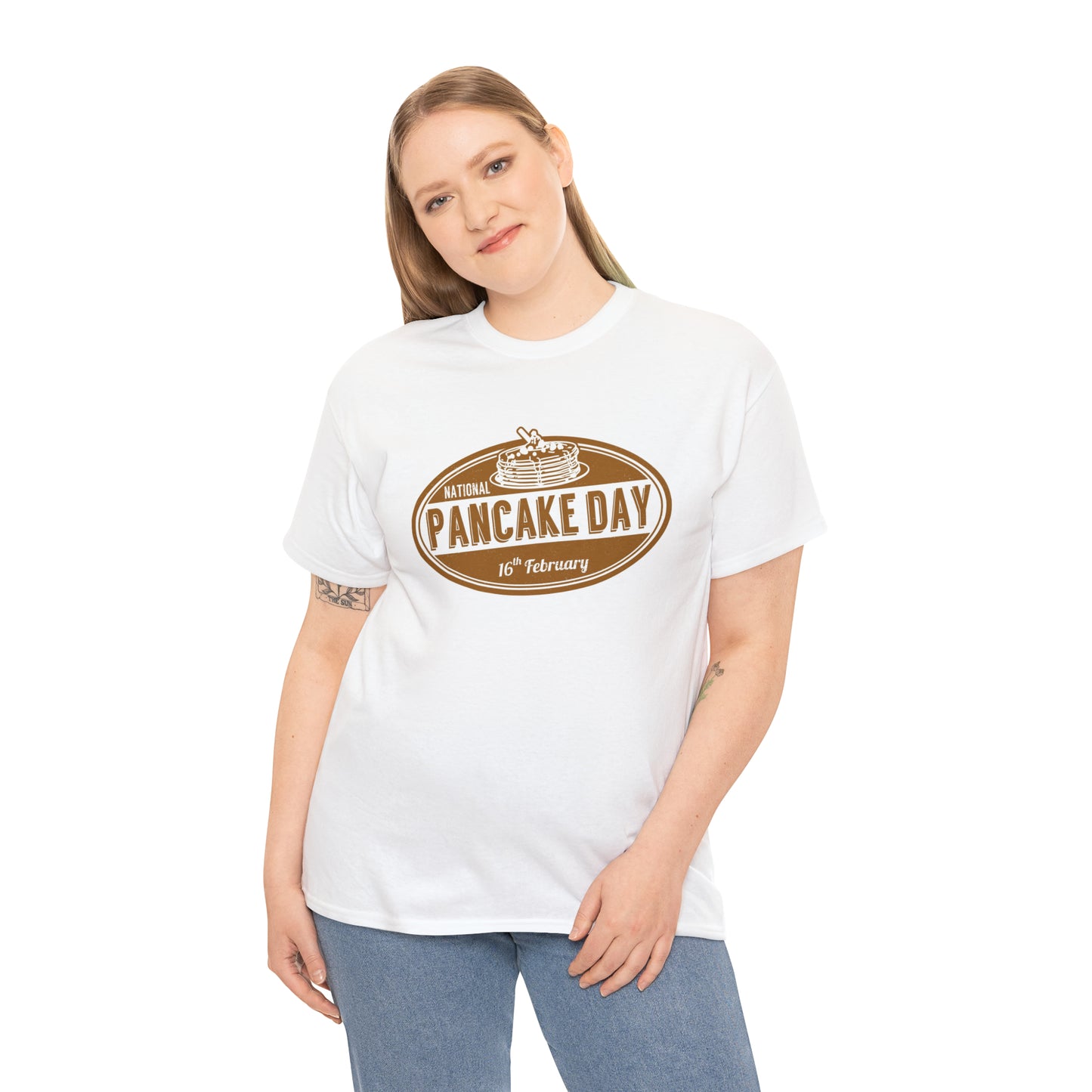 National Pancake Day Unisex Heavy Cotton Tee Express Delivery in Continental US