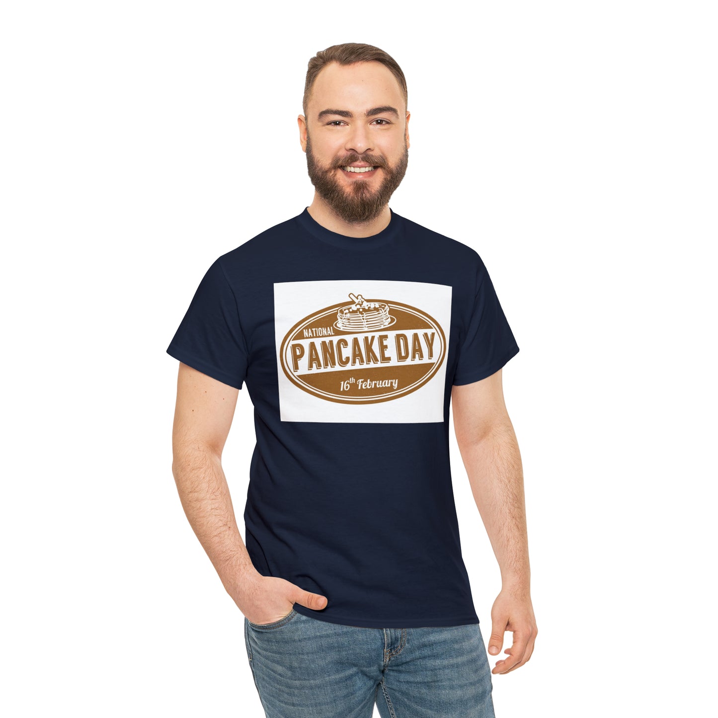 National Pancake Day Unisex Heavy Cotton Tee Express Delivery in Continental US