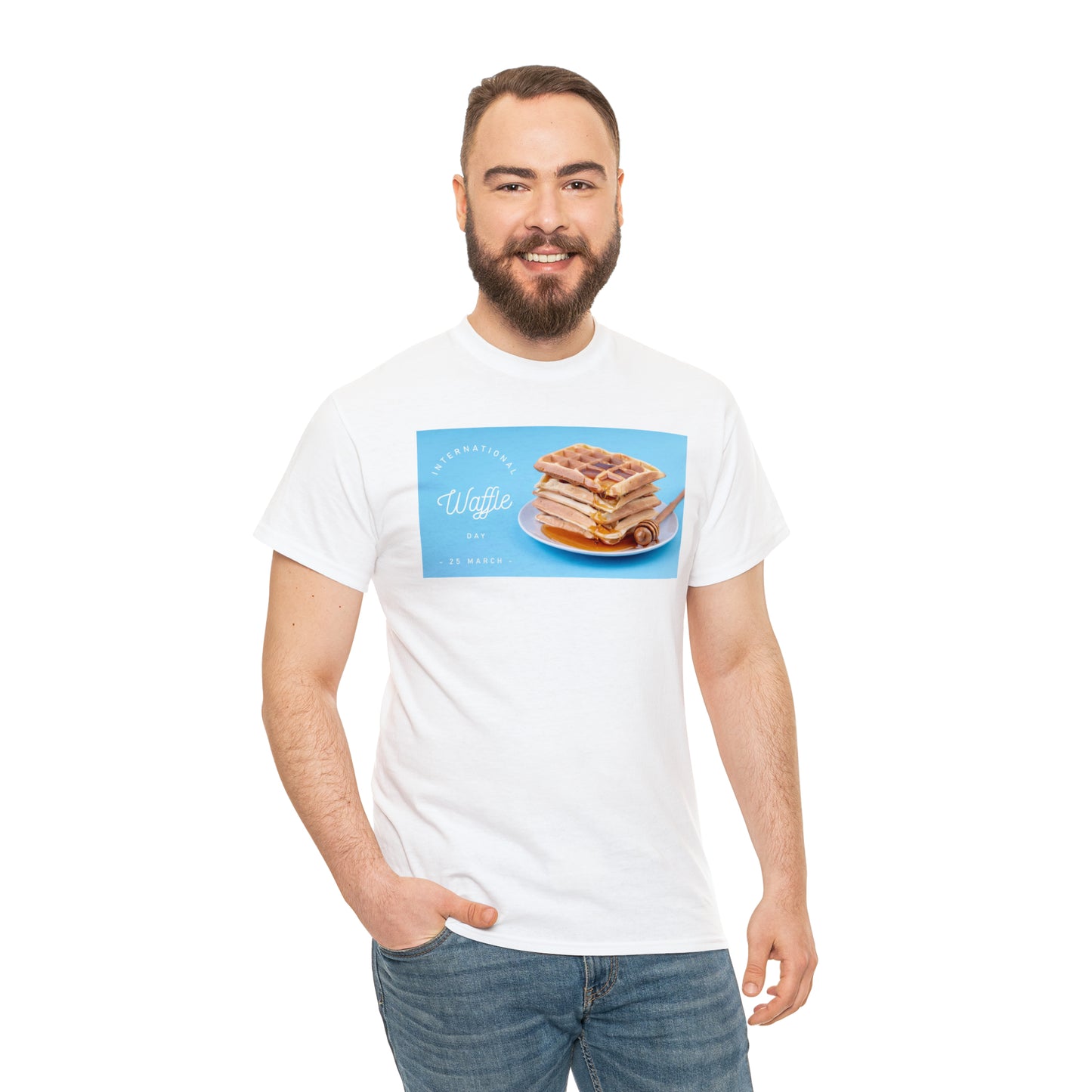 National Waffle Day Unisex Heavy Cotton Tee Express Delivery in Continental US