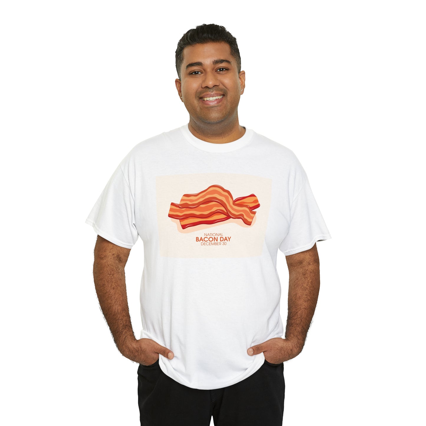 National Bacon Day Unisex Heavy Cotton Tee Express Delivery in Continental US