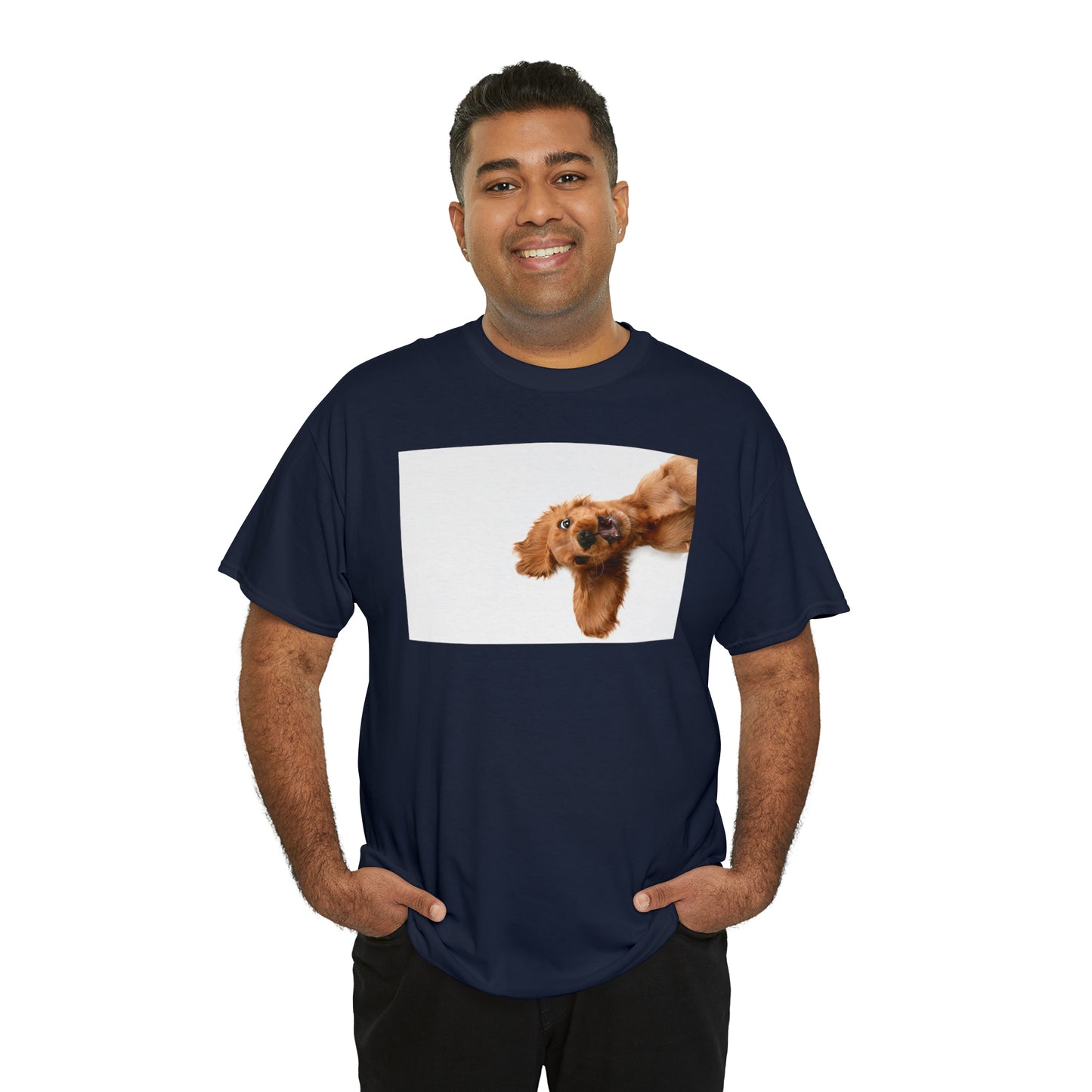 Sideview Puppy Unisex Heavy Cotton Tee Express Delivery in Continental US