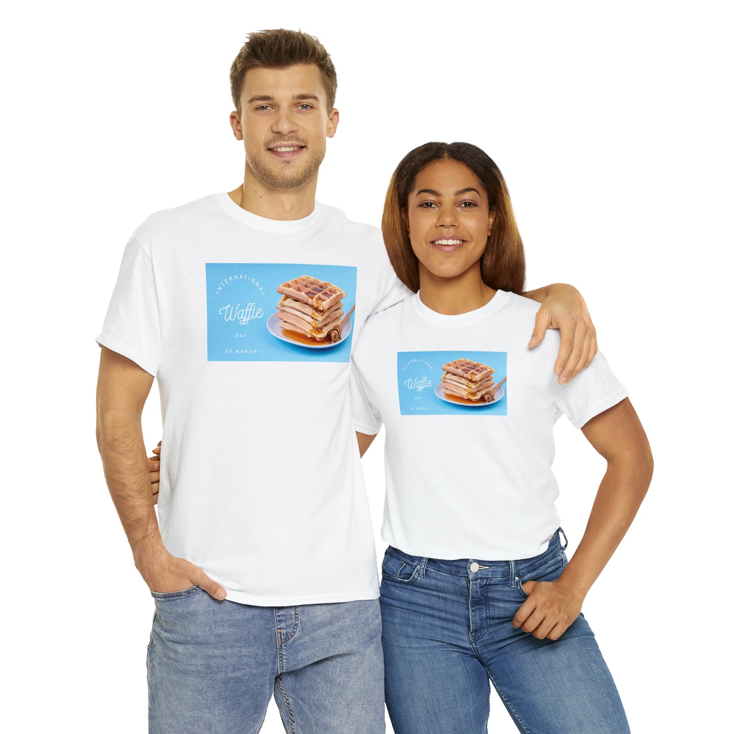 National Waffle Day Unisex Heavy Cotton Tee Express Delivery in Continental US