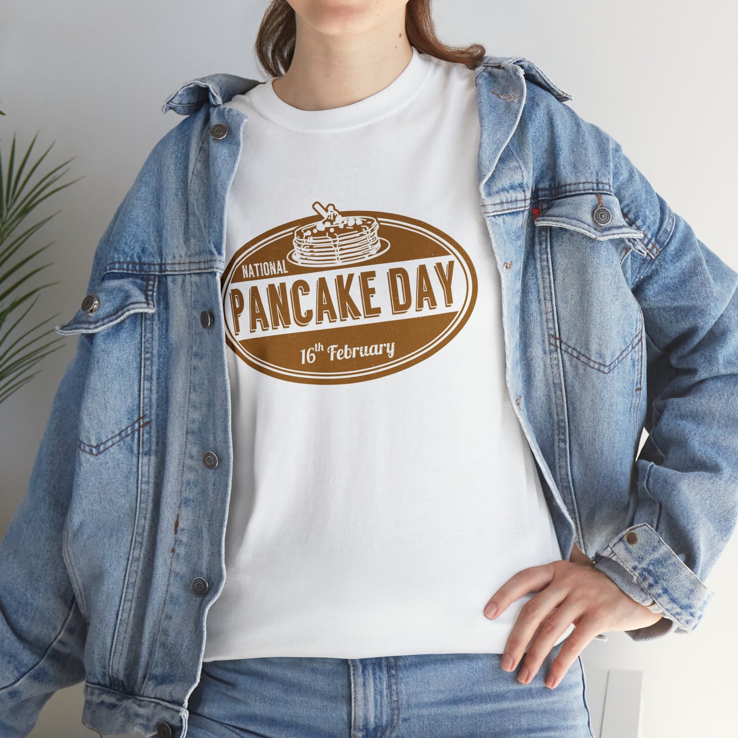 National Pancake Day Unisex Heavy Cotton Tee Express Delivery in Continental US