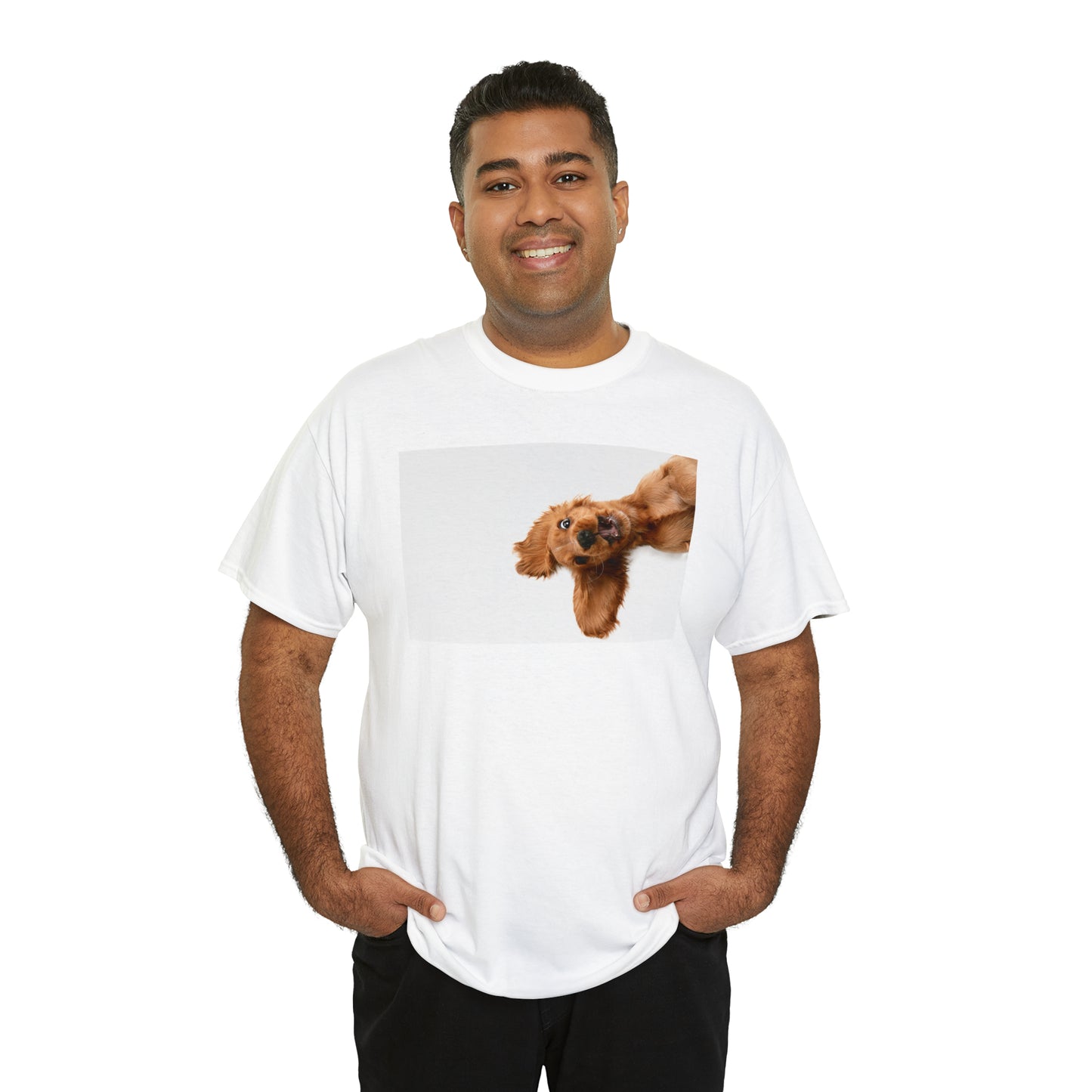 Sideview Puppy Unisex Heavy Cotton Tee Express Delivery in Continental US
