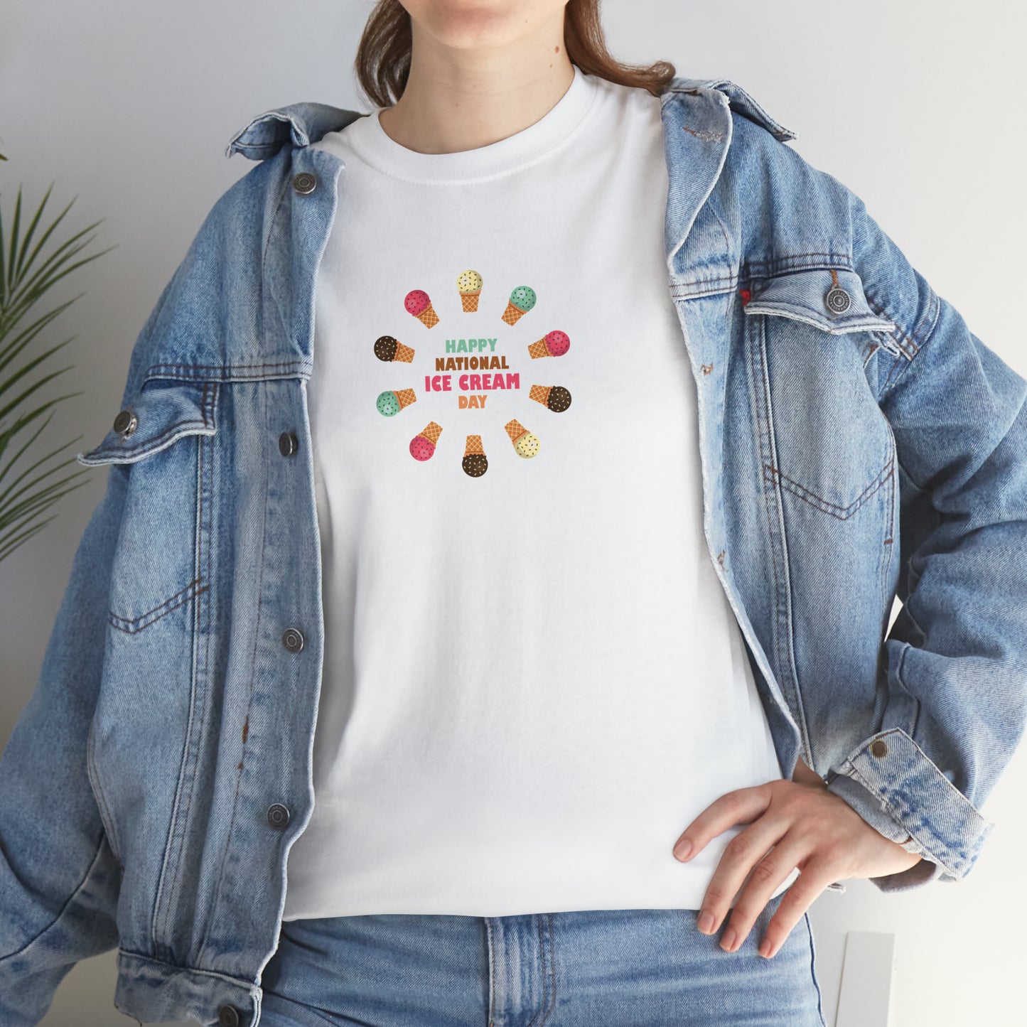 Happy National Ice Cream Day Unisex Heavy Cotton Tee Express Delivery in Continental US
