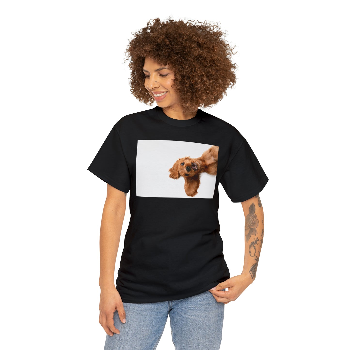 Sideview Puppy Unisex Heavy Cotton Tee Express Delivery in Continental US