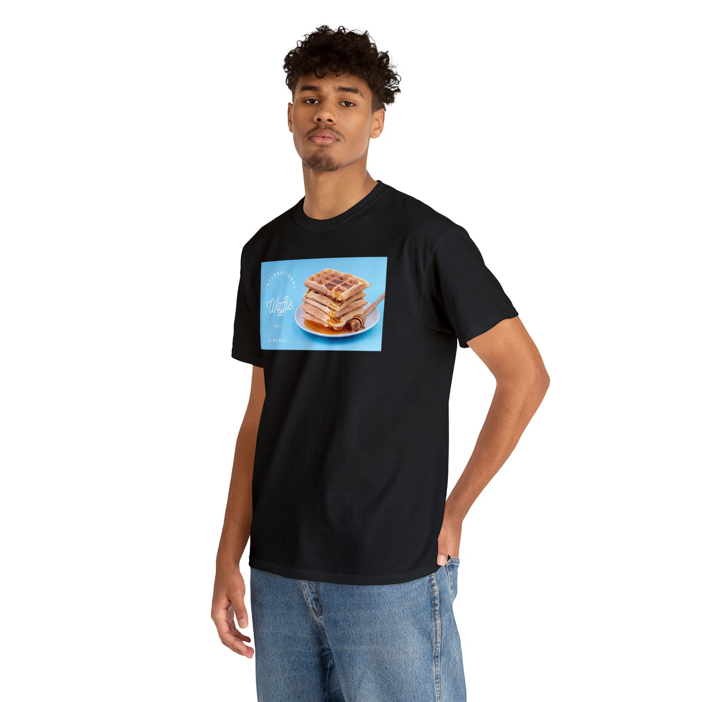 National Waffle Day Unisex Heavy Cotton Tee Express Delivery in Continental US