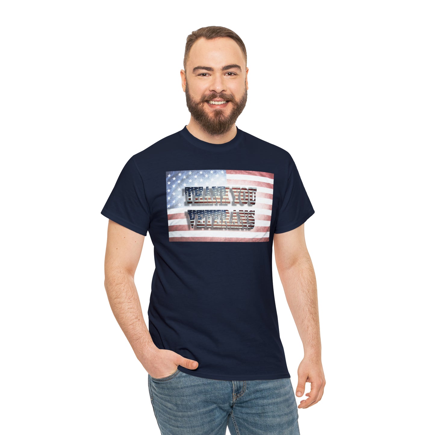 Military Appreciation-Thank You Veterans Unisex Heavy Cotton Tee Express Shipping