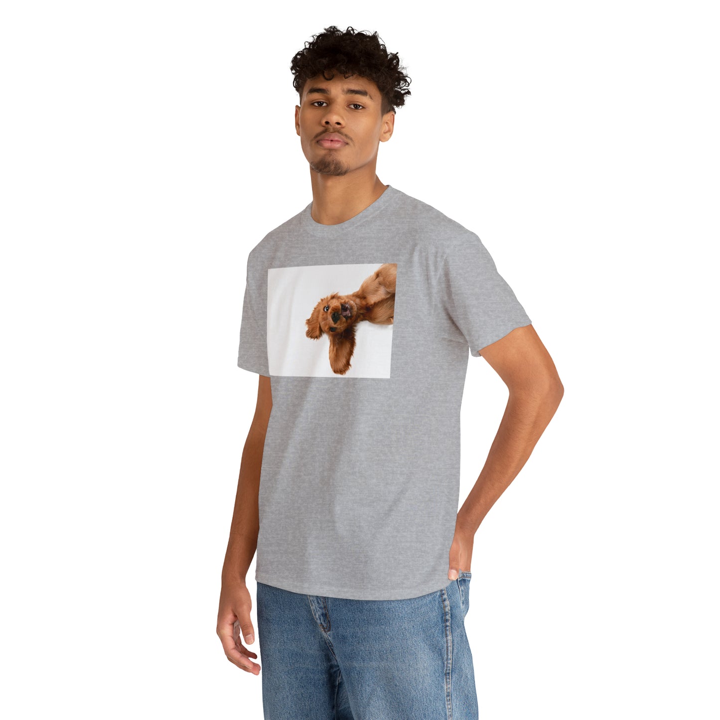 Sideview Puppy Unisex Heavy Cotton Tee Express Delivery in Continental US