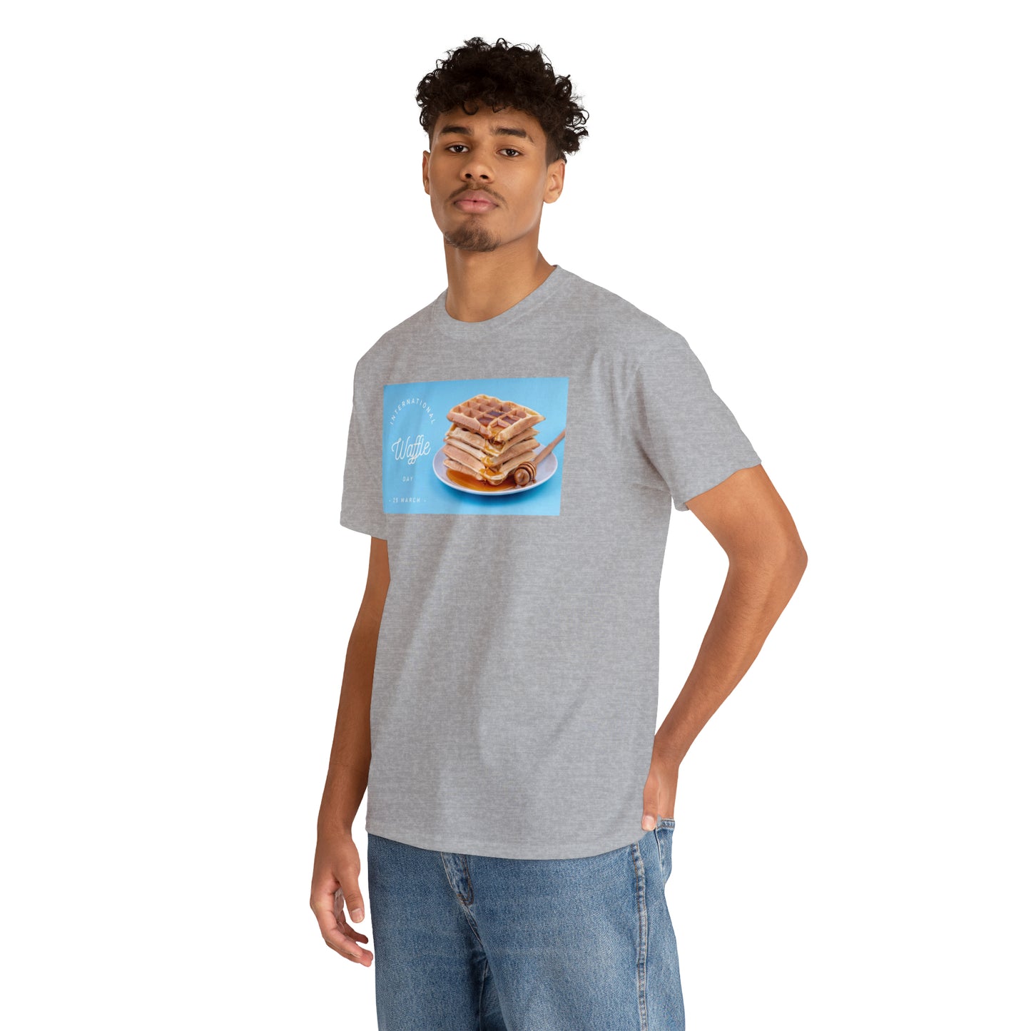 National Waffle Day Unisex Heavy Cotton Tee Express Delivery in Continental US