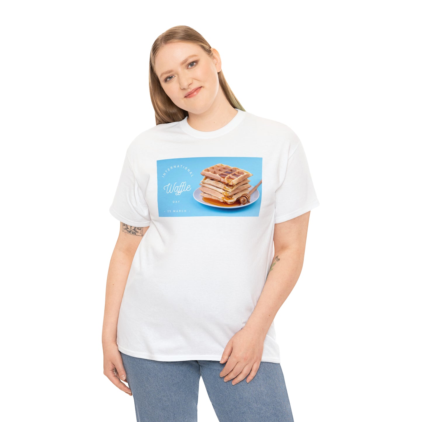National Waffle Day Unisex Heavy Cotton Tee Express Delivery in Continental US