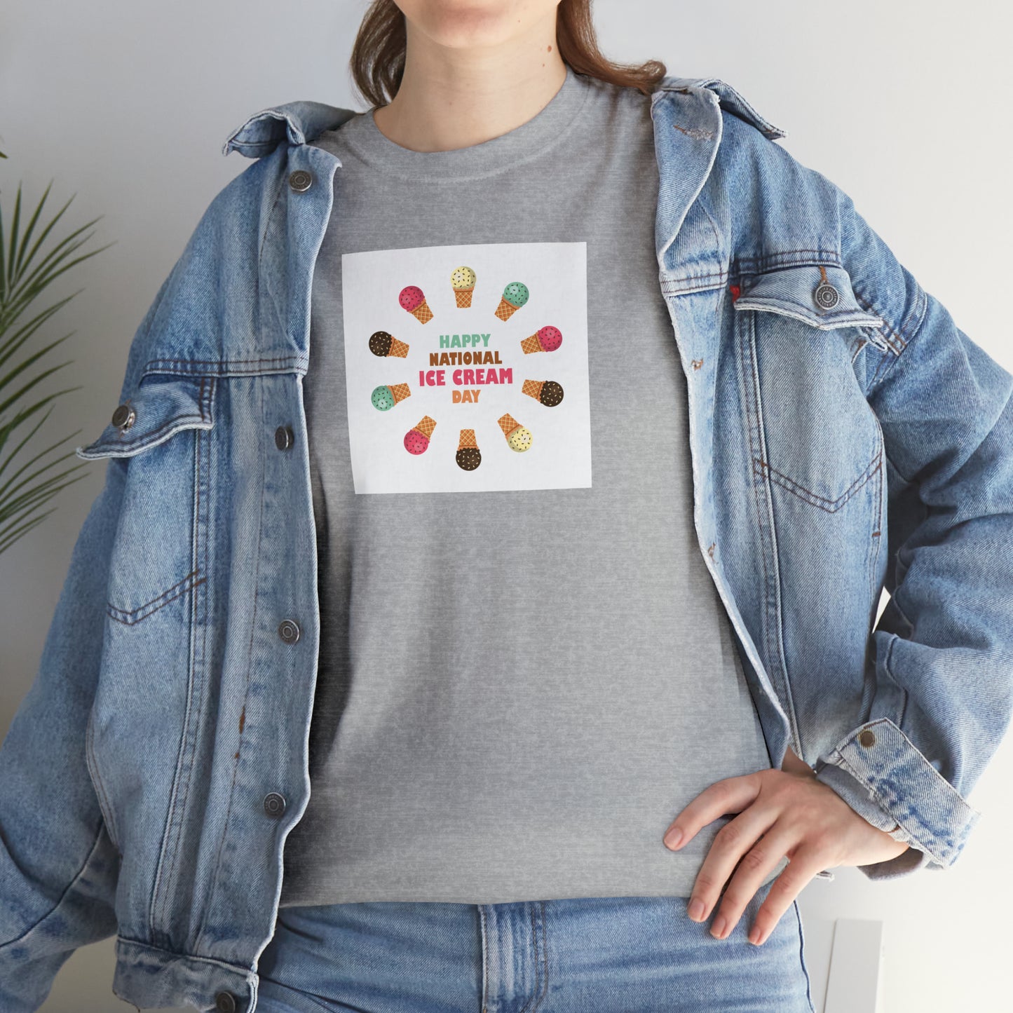 Happy National Ice Cream Day Unisex Heavy Cotton Tee Express Delivery in Continental US