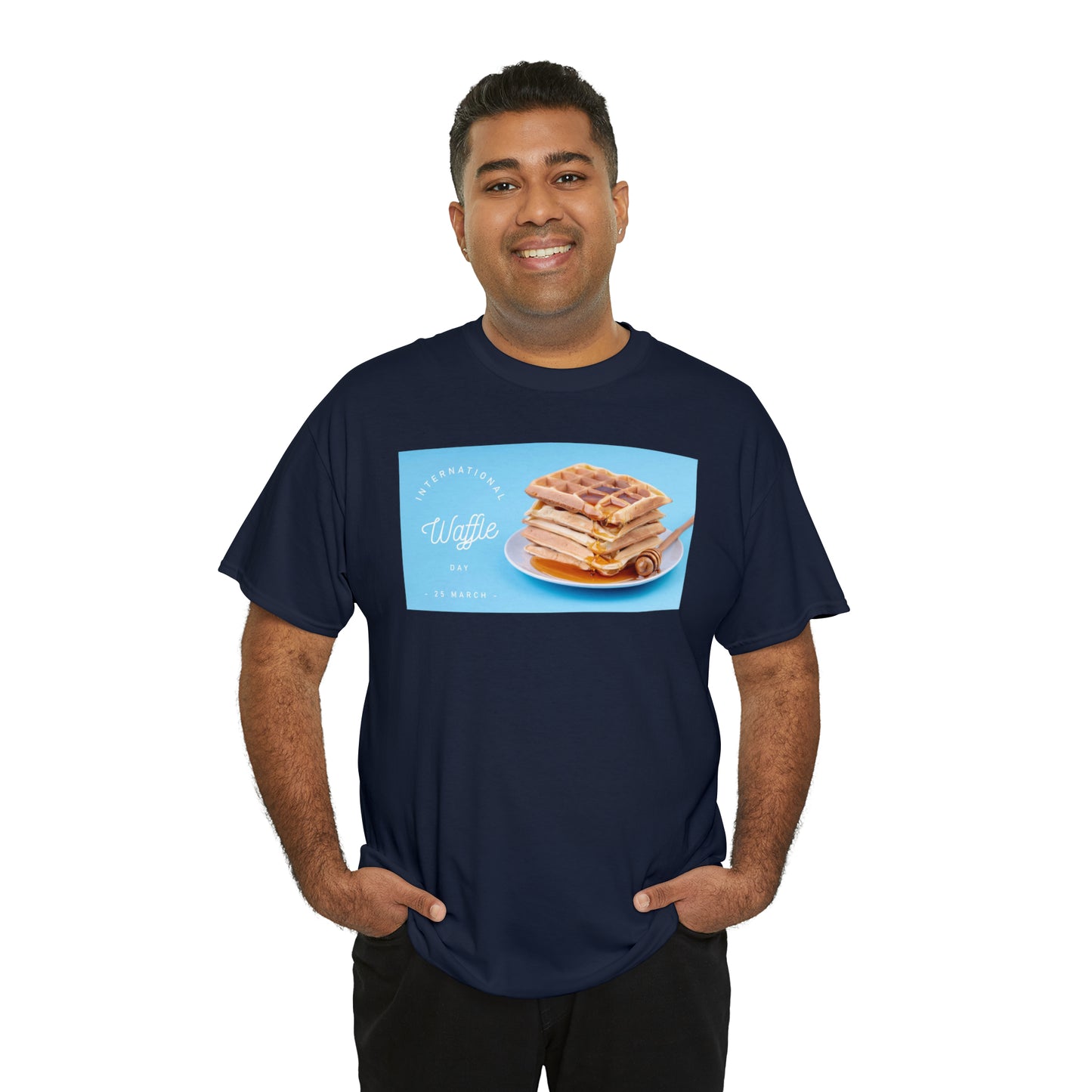 National Waffle Day Unisex Heavy Cotton Tee Express Delivery in Continental US