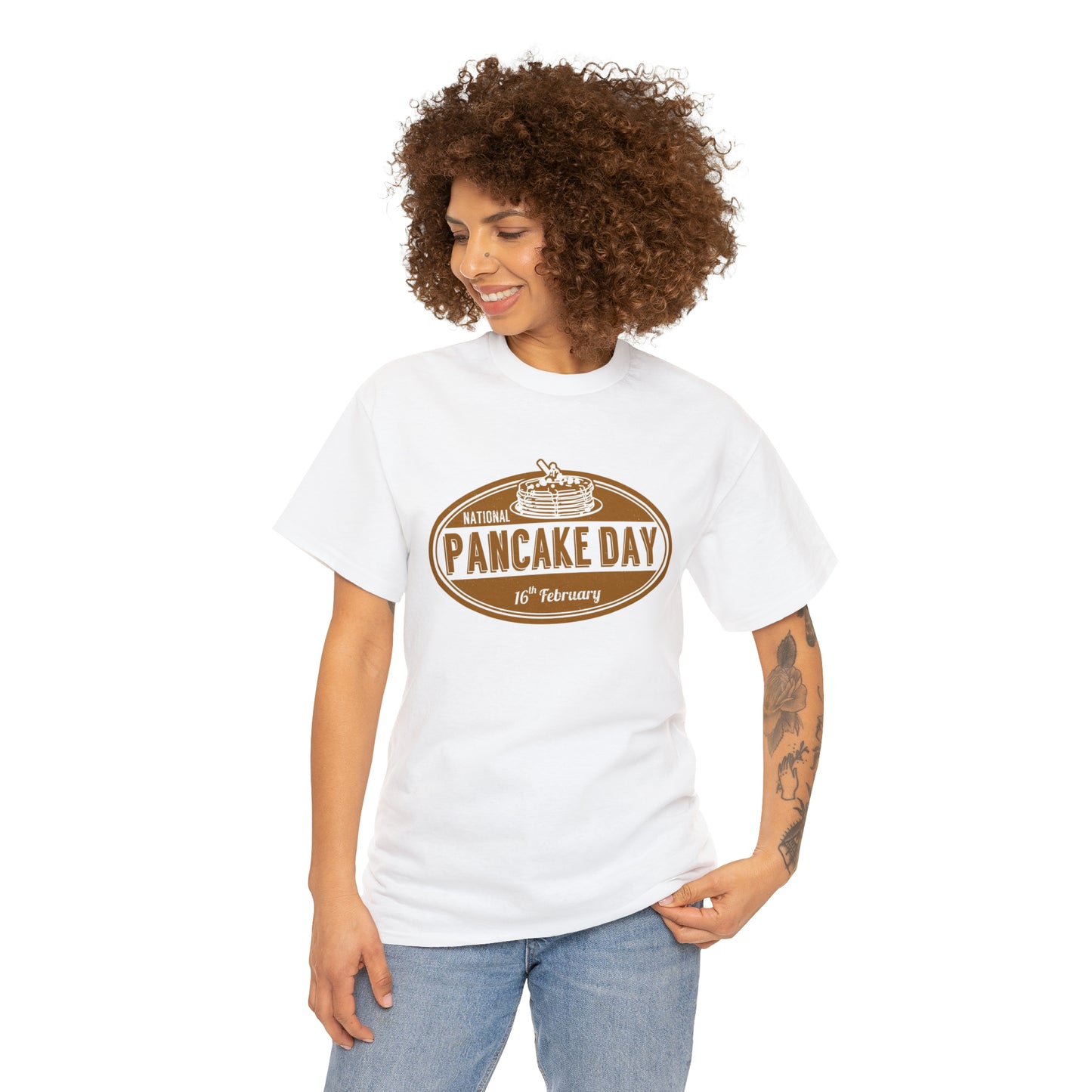 National Pancake Day Unisex Heavy Cotton Tee Express Delivery in Continental US