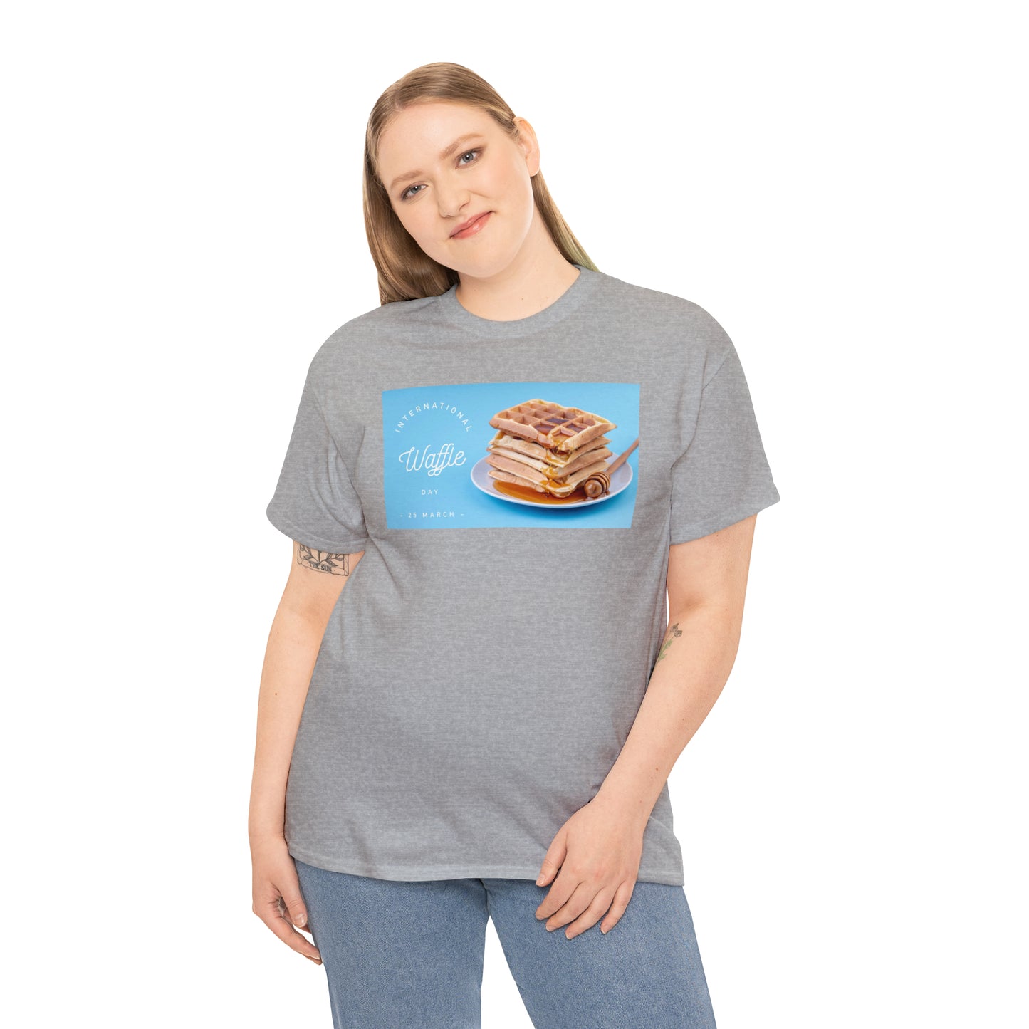 National Waffle Day Unisex Heavy Cotton Tee Express Delivery in Continental US