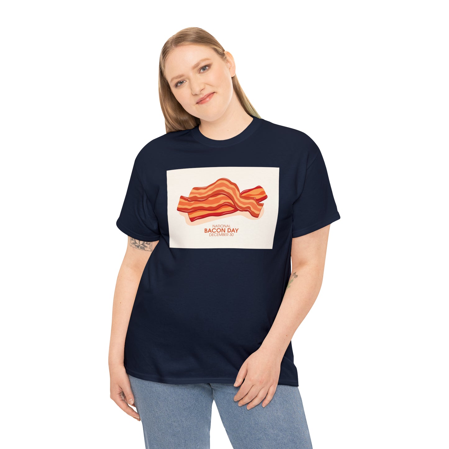 National Bacon Day Unisex Heavy Cotton Tee Express Delivery in Continental US