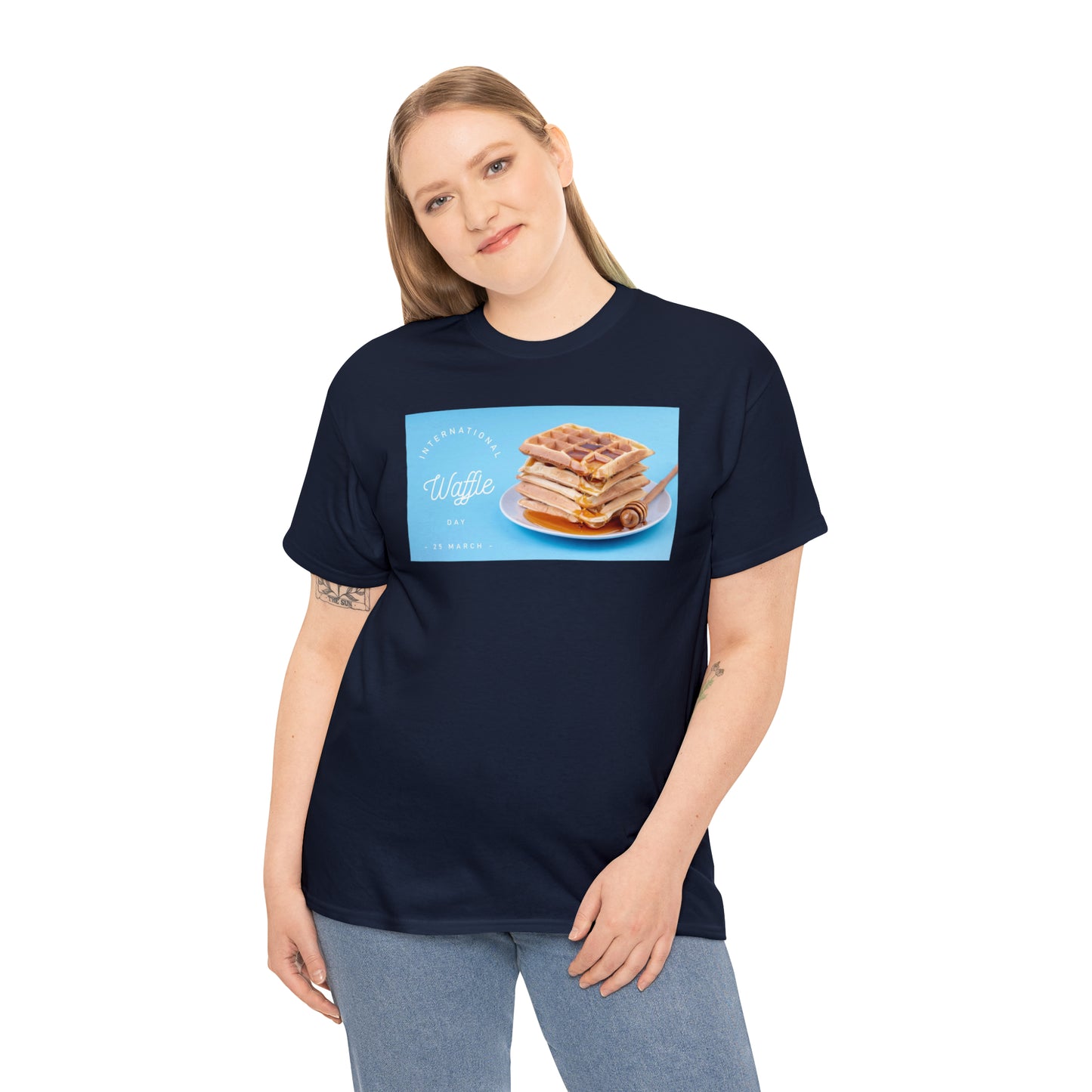 National Waffle Day Unisex Heavy Cotton Tee Express Delivery in Continental US