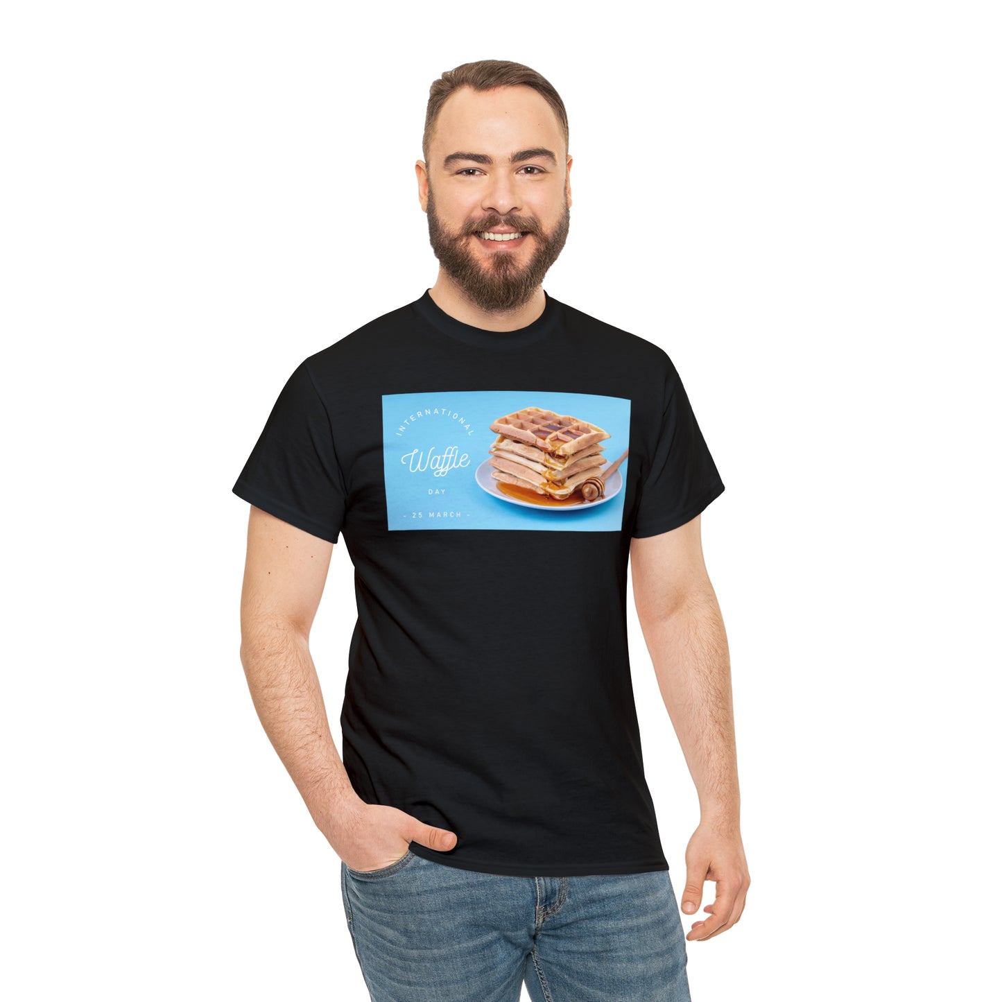 National Waffle Day Unisex Heavy Cotton Tee Express Delivery in Continental US