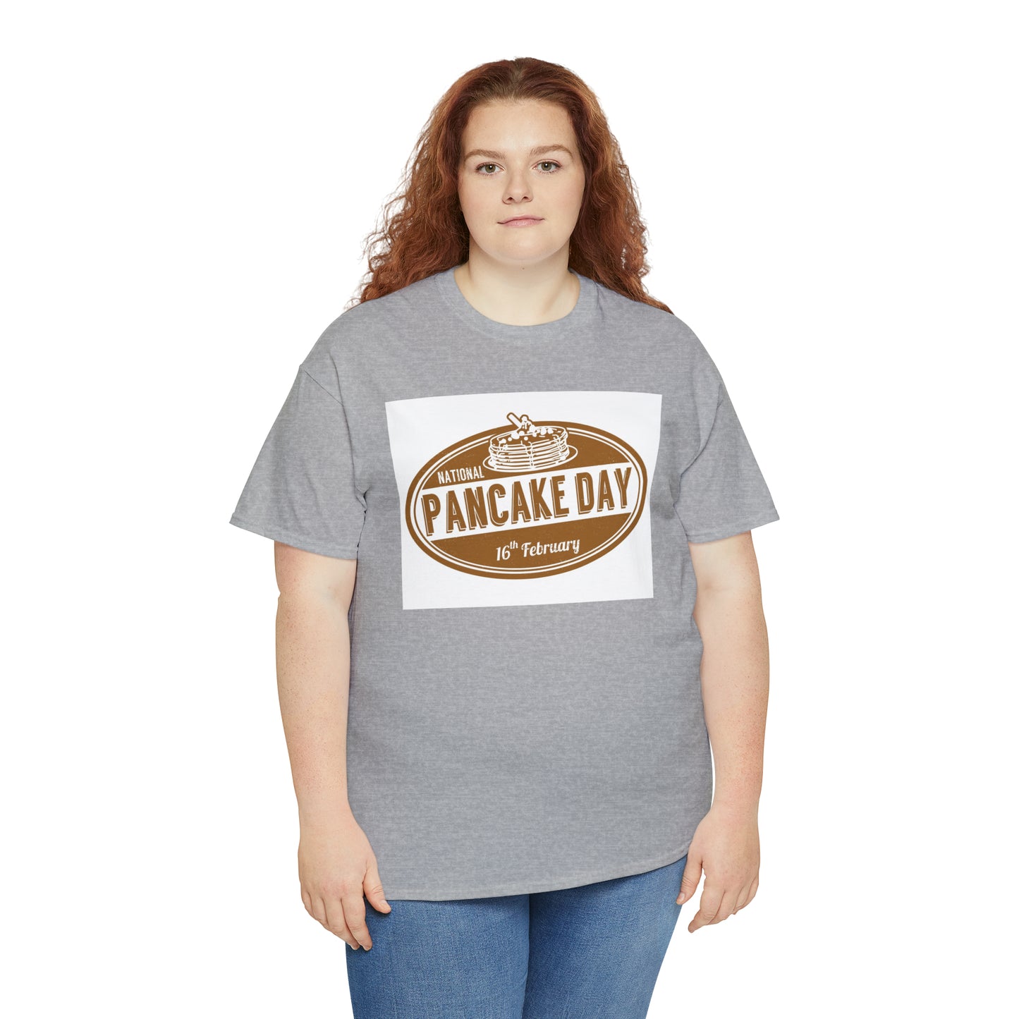 National Pancake Day Unisex Heavy Cotton Tee Express Delivery in Continental US