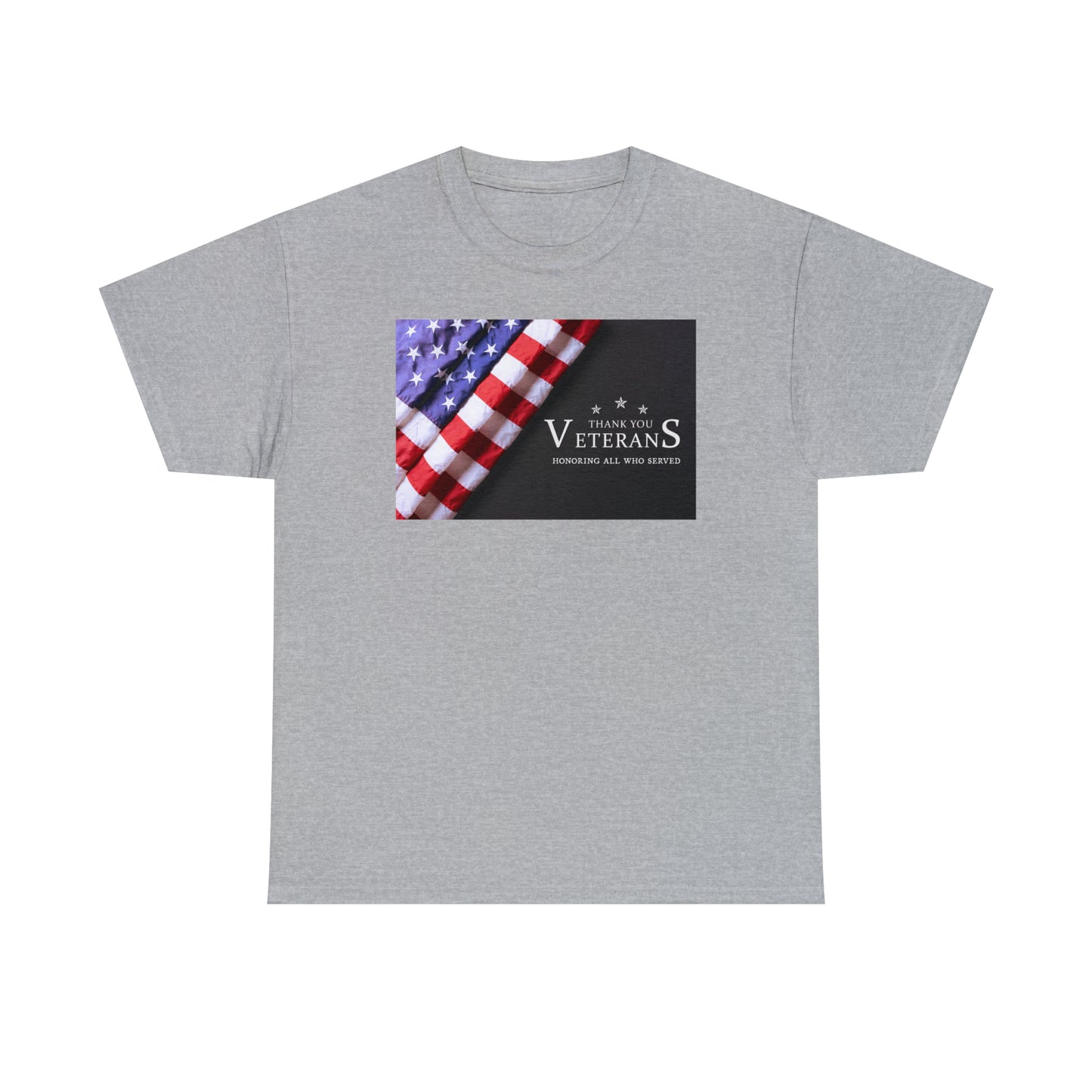 Thank You Veterans-Honoring All Who Served Unisex Heavy Cotton Tee Express Delivery in Continental US