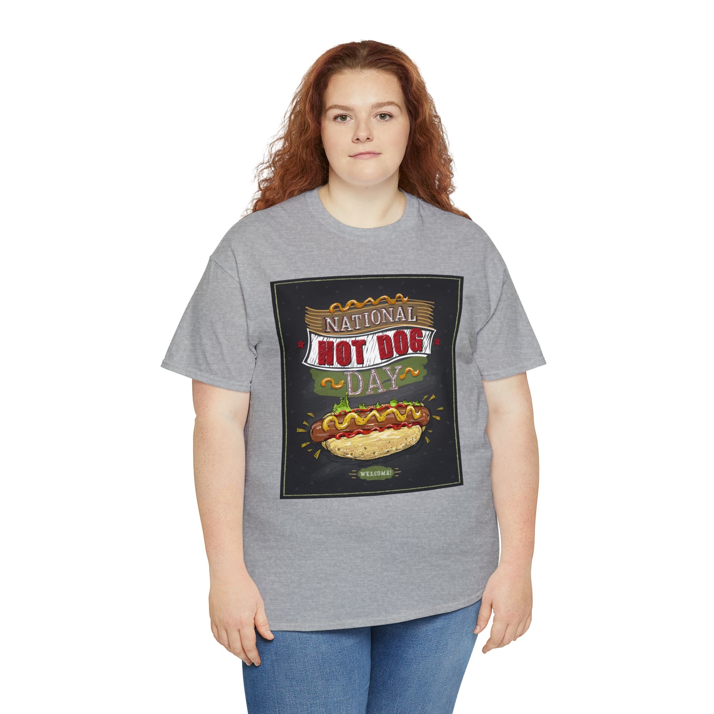 National Hot Dog Day Unisex Heavy Cotton Tee Express Delivery in Continental US