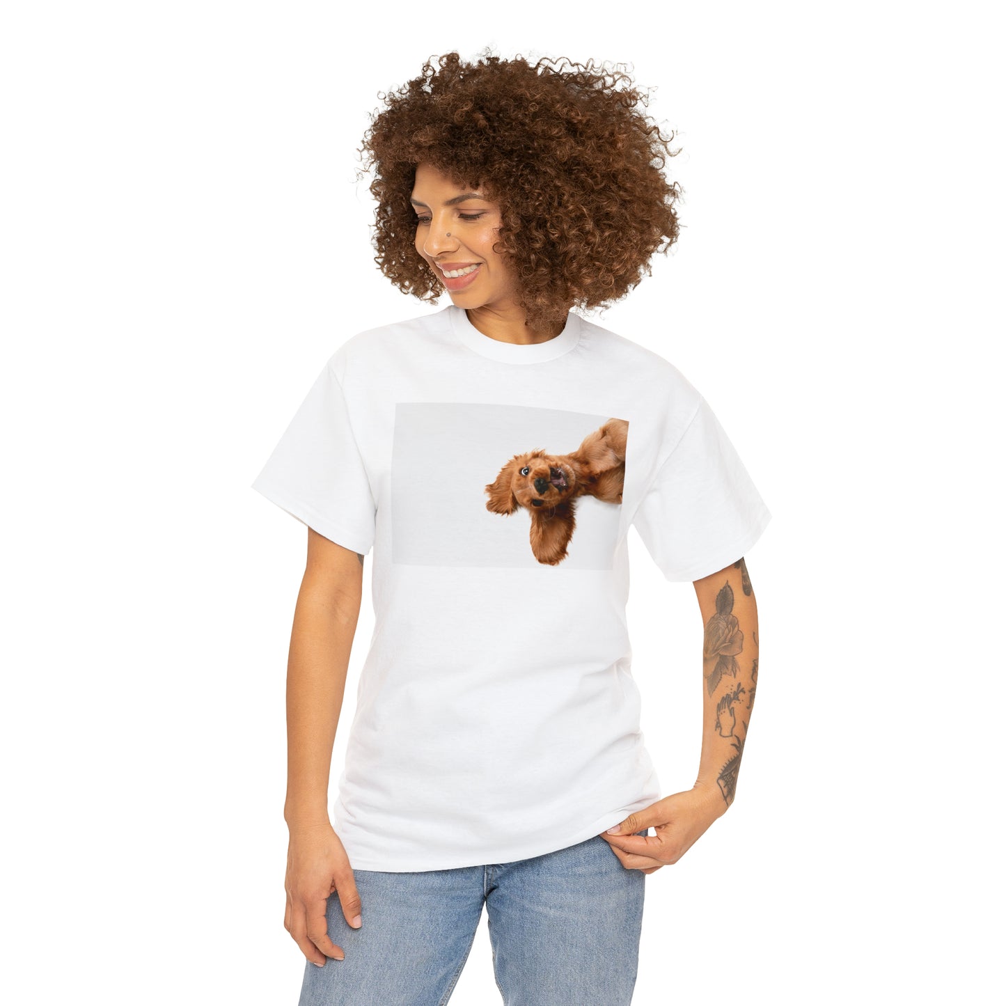 Sideview Puppy Unisex Heavy Cotton Tee Express Delivery in Continental US