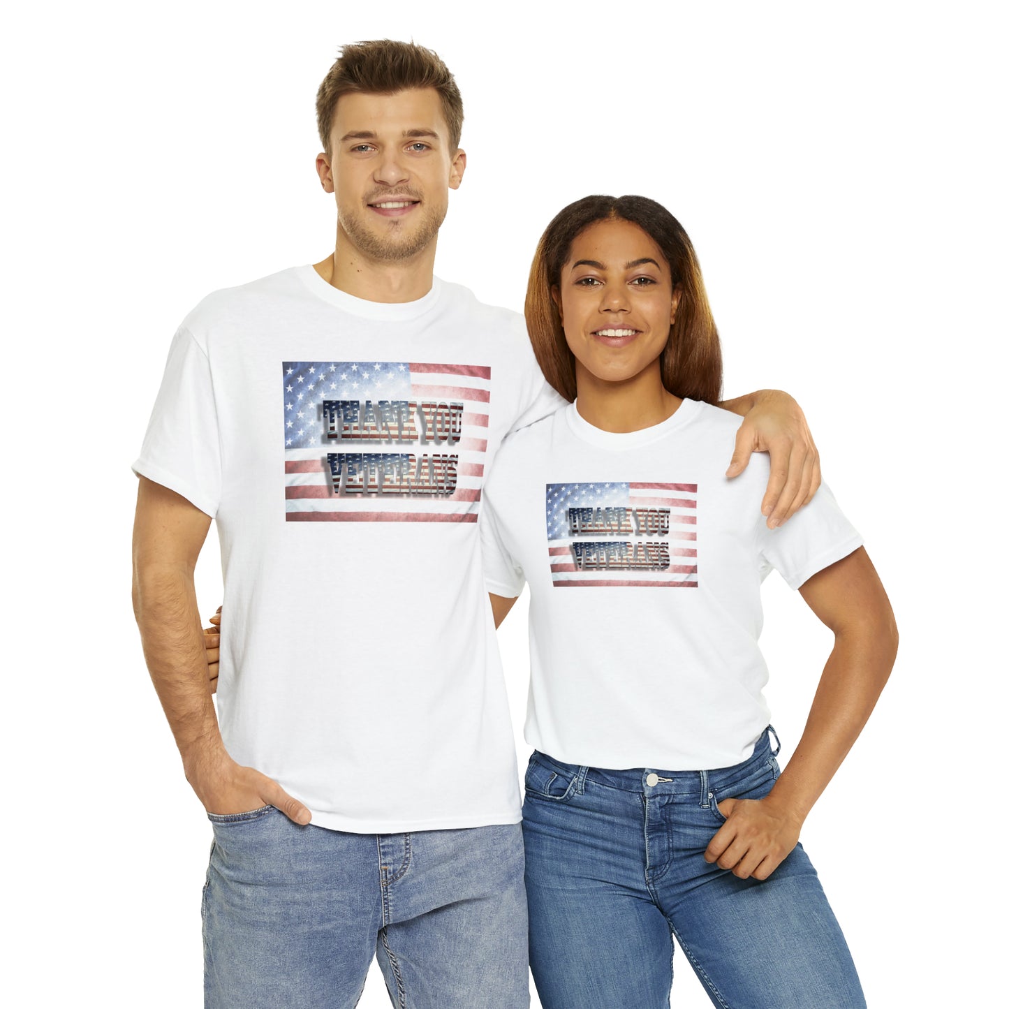 Military Appreciation-Thank You Veterans Unisex Heavy Cotton Tee Express Shipping