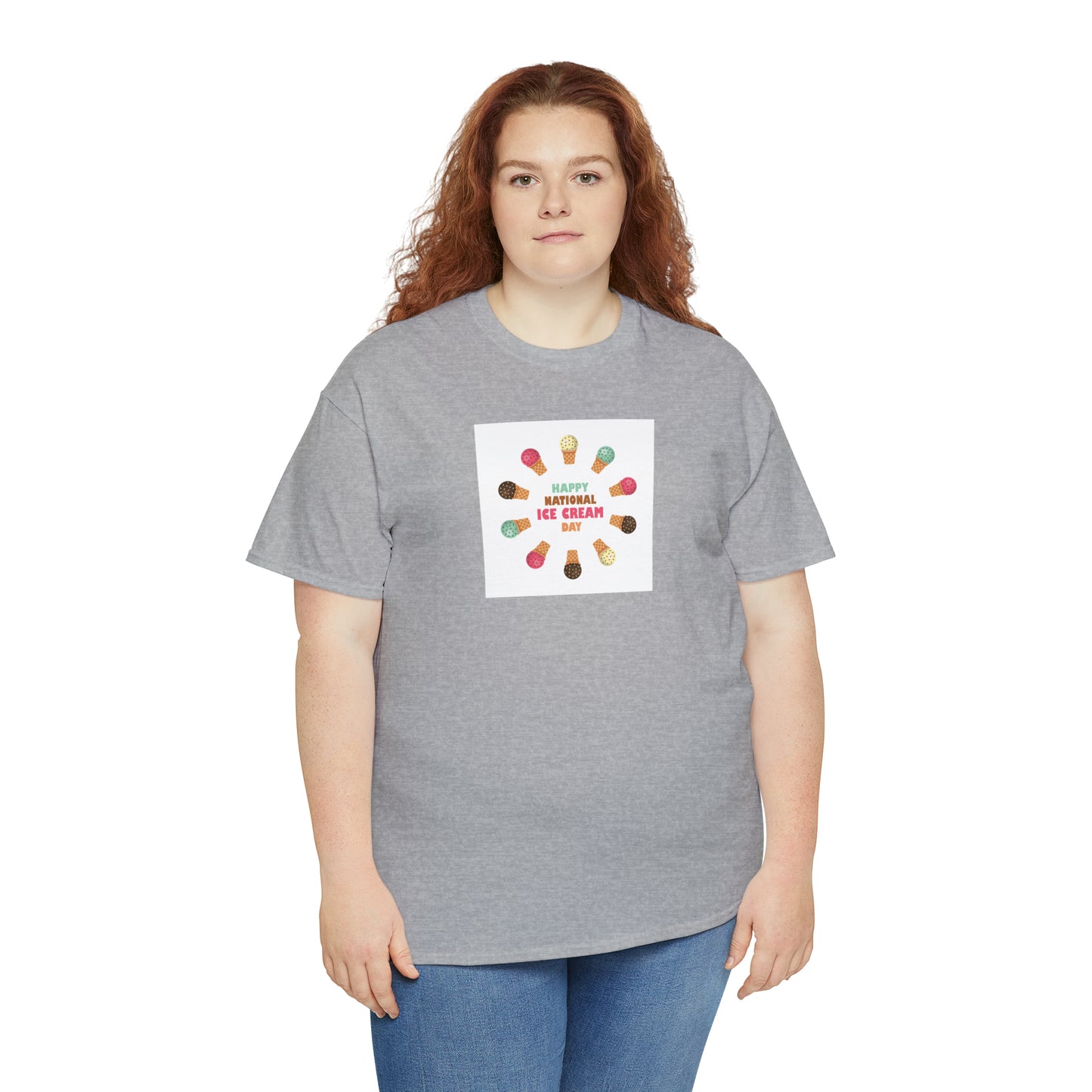 Happy National Ice Cream Day Unisex Heavy Cotton Tee Express Delivery in Continental US