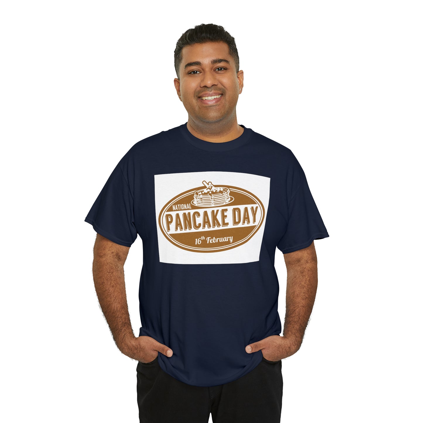 National Pancake Day Unisex Heavy Cotton Tee Express Delivery in Continental US
