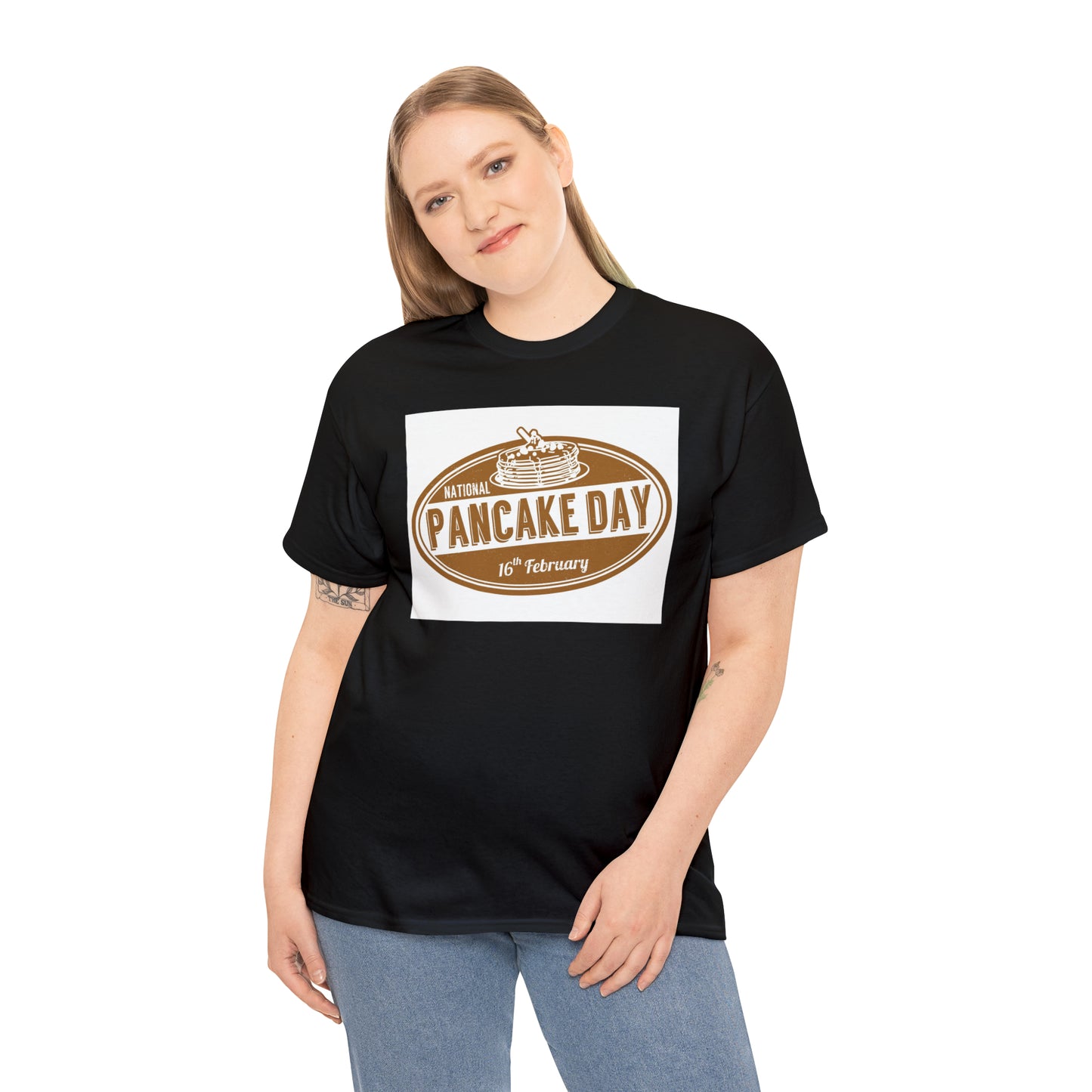 National Pancake Day Unisex Heavy Cotton Tee Express Delivery in Continental US