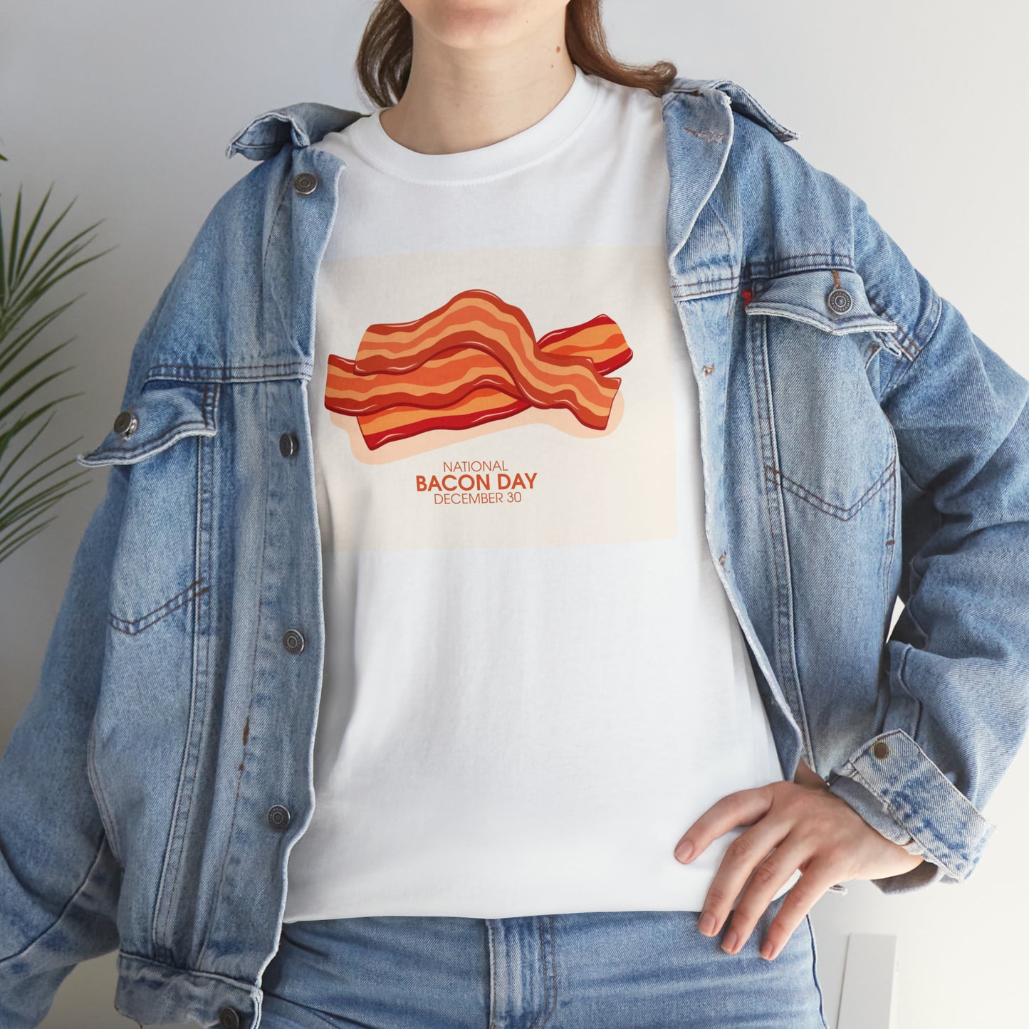 National Bacon Day Unisex Heavy Cotton Tee Express Delivery in Continental US