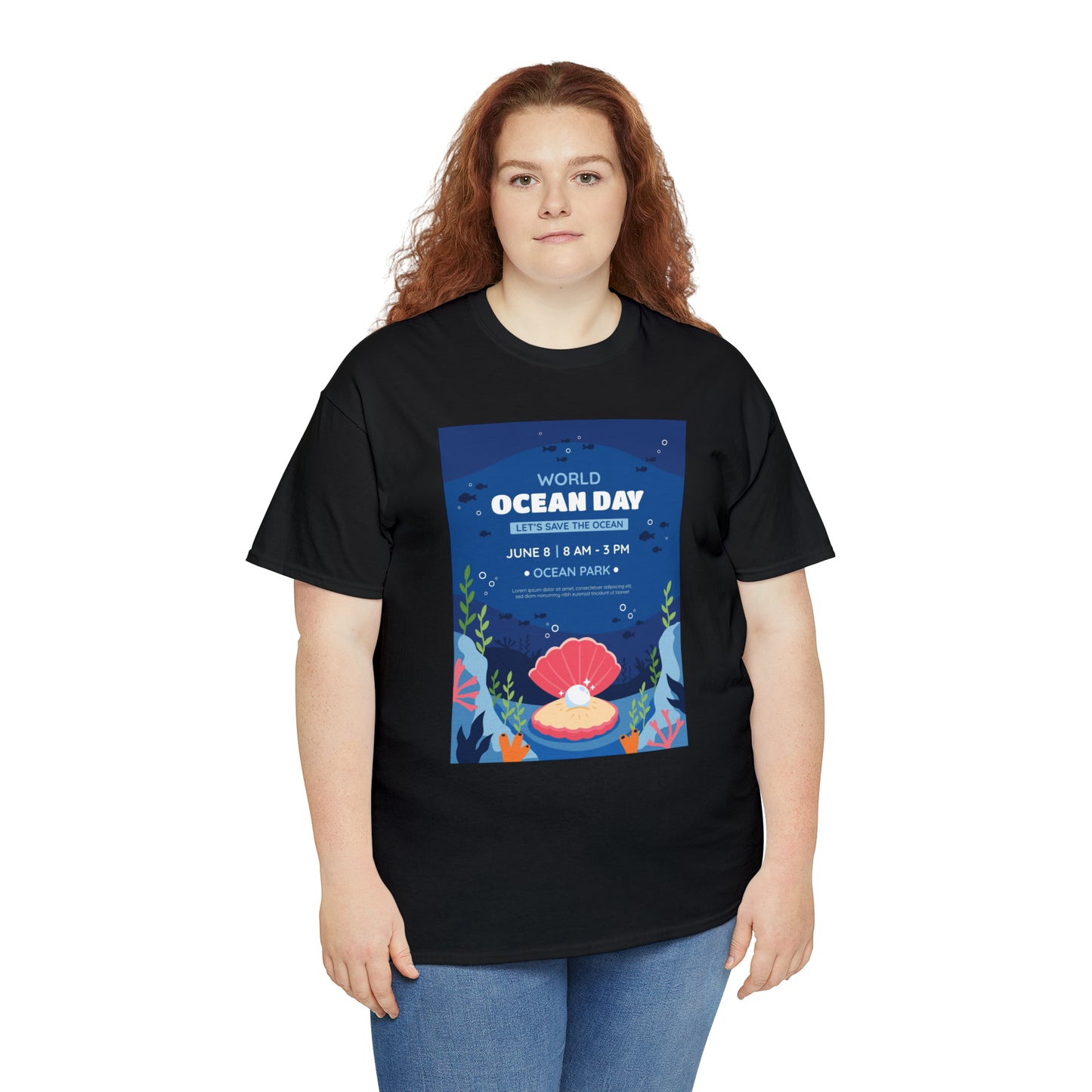 World Ocean Day Unisex Heavy Cotton Tee Express Delivery in Continental US