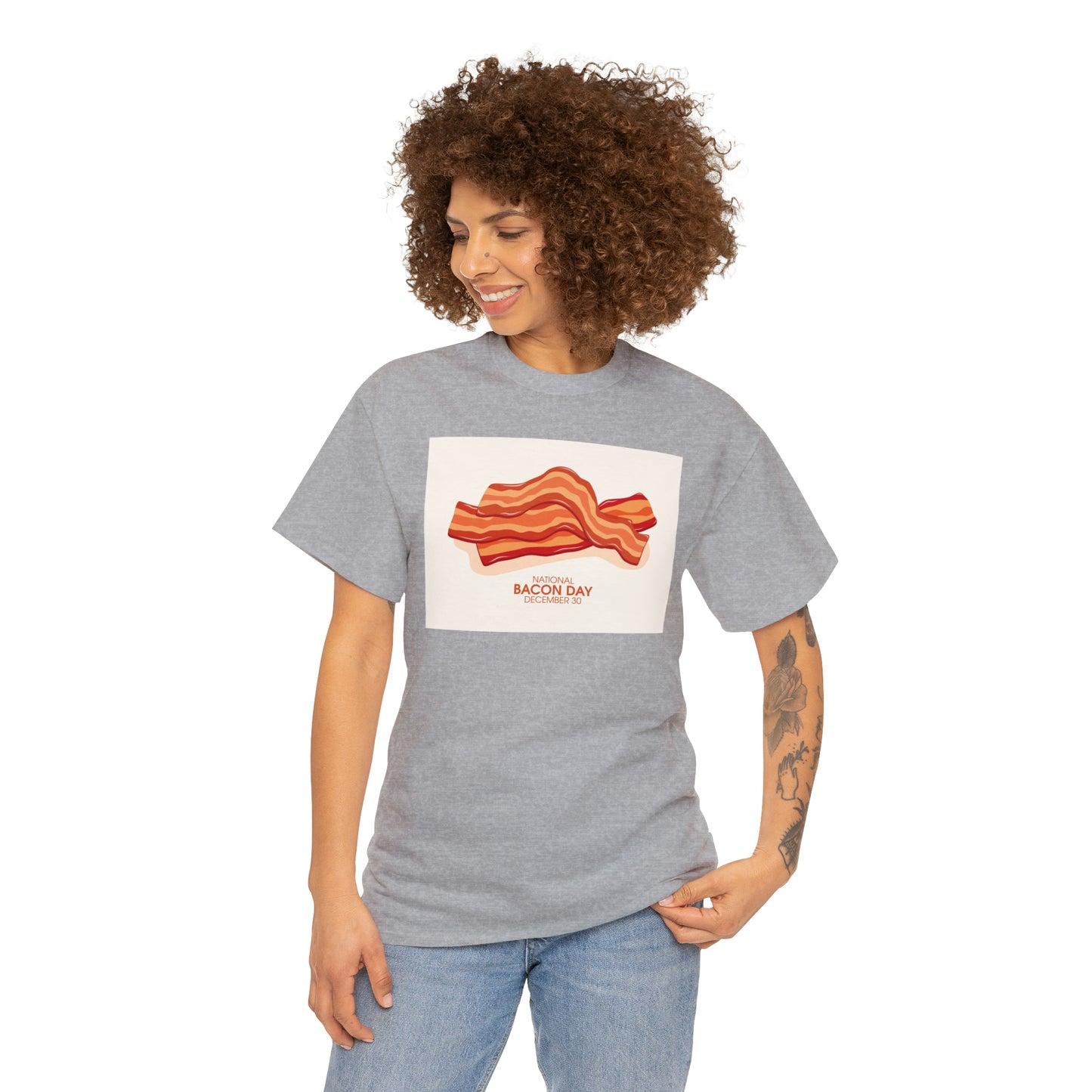 National Bacon Day Unisex Heavy Cotton Tee Express Delivery in Continental US