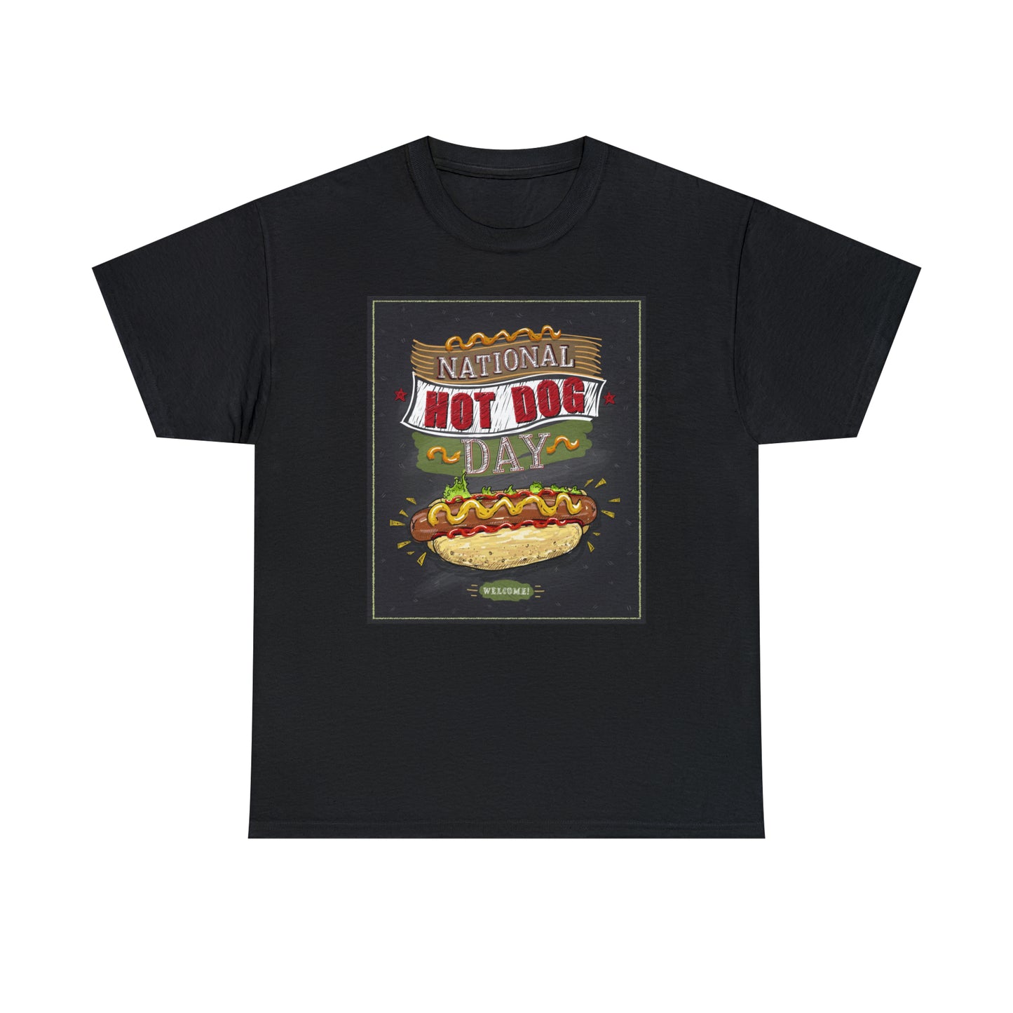 National Hot Dog Day Unisex Heavy Cotton Tee Express Delivery in Continental US