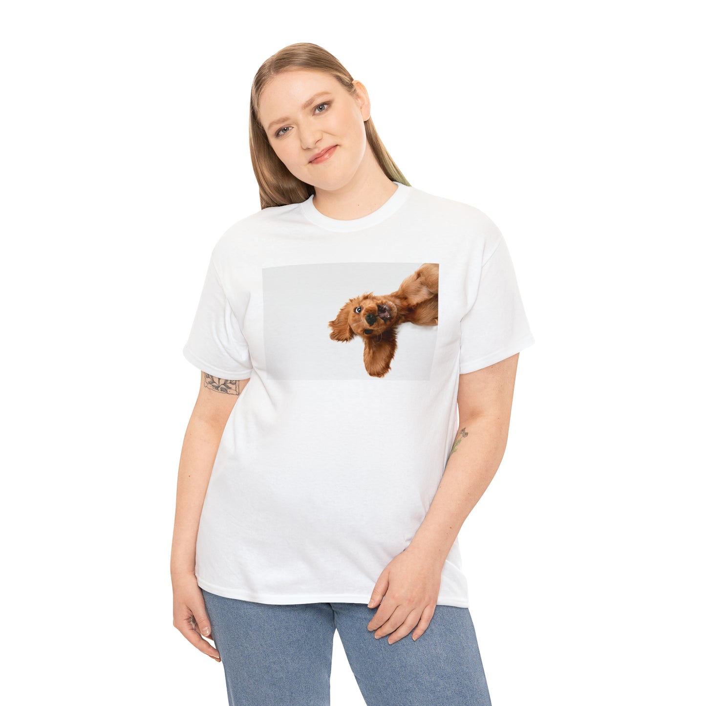 Sideview Puppy Unisex Heavy Cotton Tee Express Delivery in Continental US